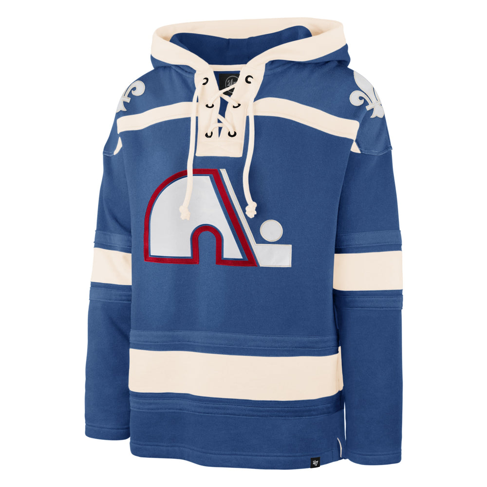 QUEBEC NORDIQUES VINTAGE SUPERIOR '47 LACER HOOD BLUE RAZ
