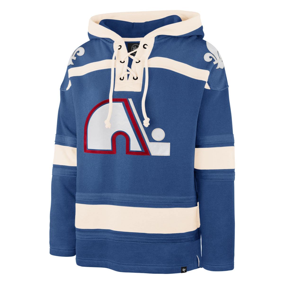 QUEBEC NORDIQUES VINTAGE SUPERIOR '47 LACER HOOD BLUE RAZ