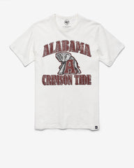 ALABAMA CRIMSON TIDE OVERRUN '47 SCRUM TEE WHITE WASH