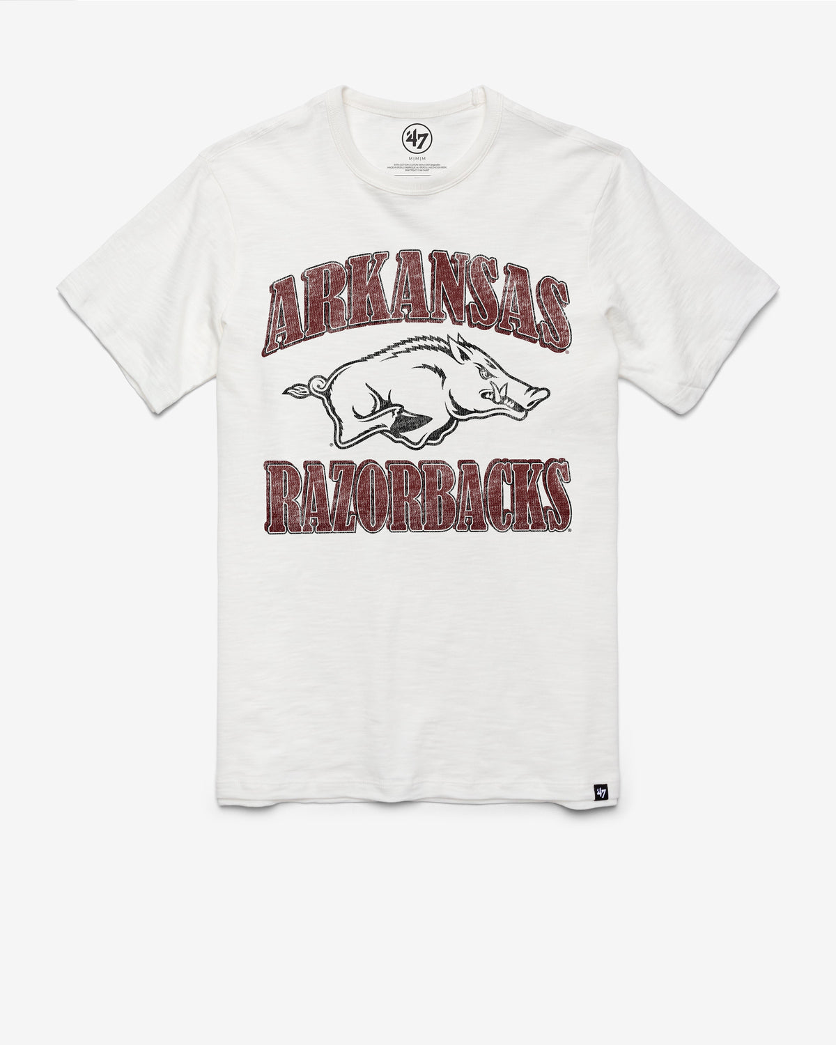 ARKANSAS RAZORBACKS OVERRUN '47 SCRUM TEE WHITE WASH