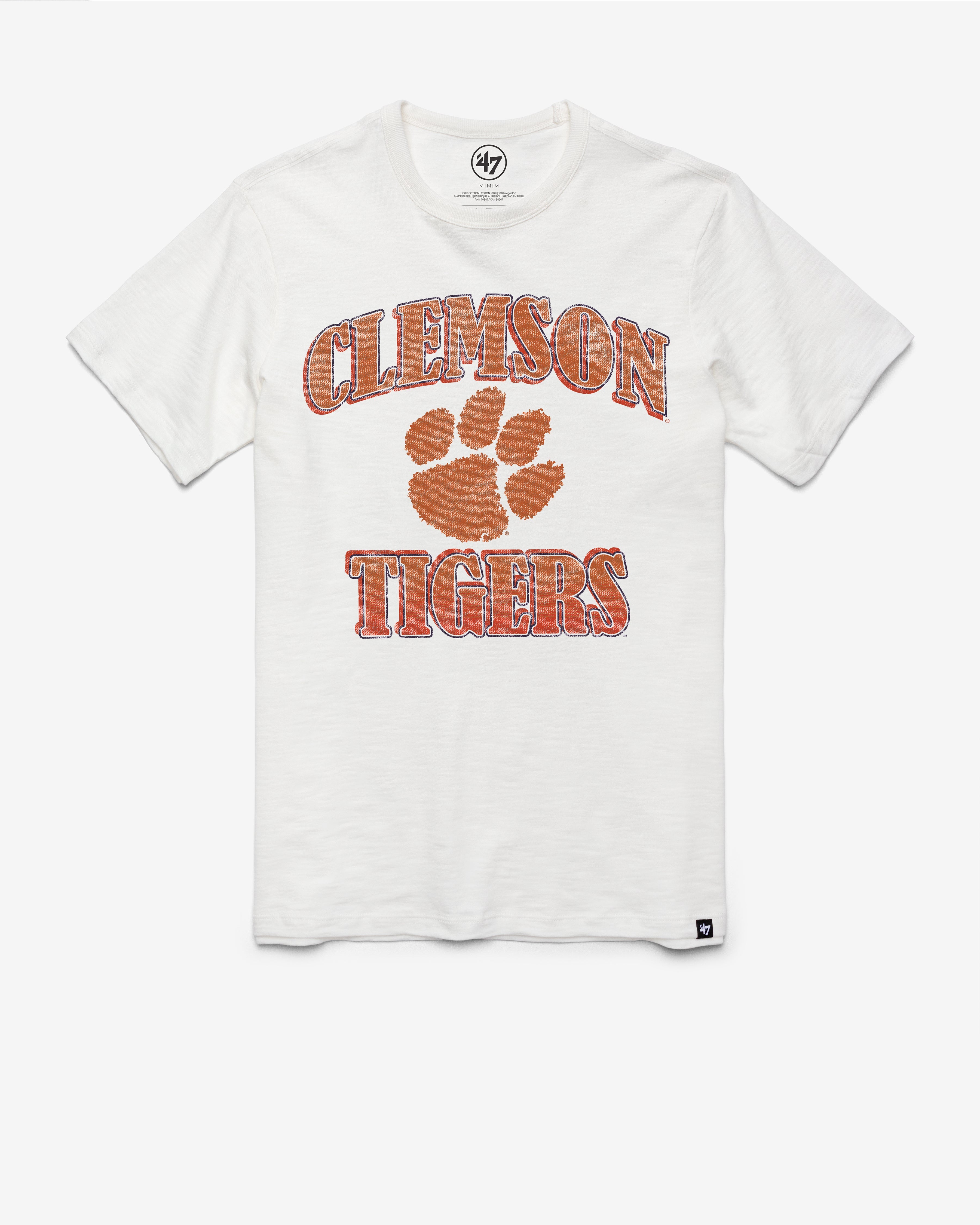CLEMSON TIGERS OVERRUN '47 SCRUM TEE WHITE WASH