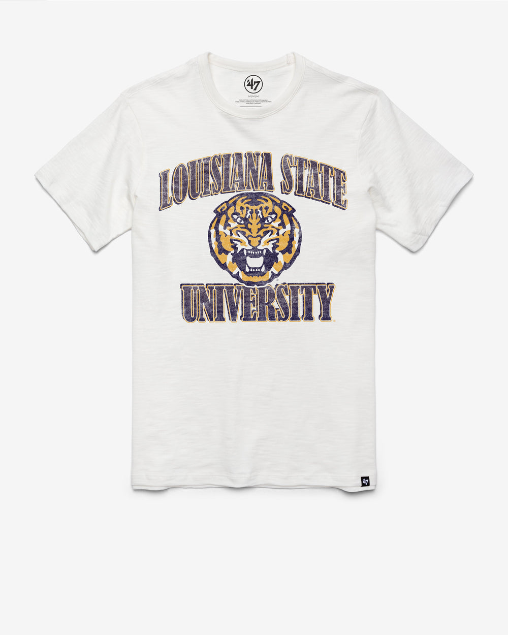 LOUISIANA STATE TIGERS LSU OVERRUN '47 SCRUM TEE WHITE WASH