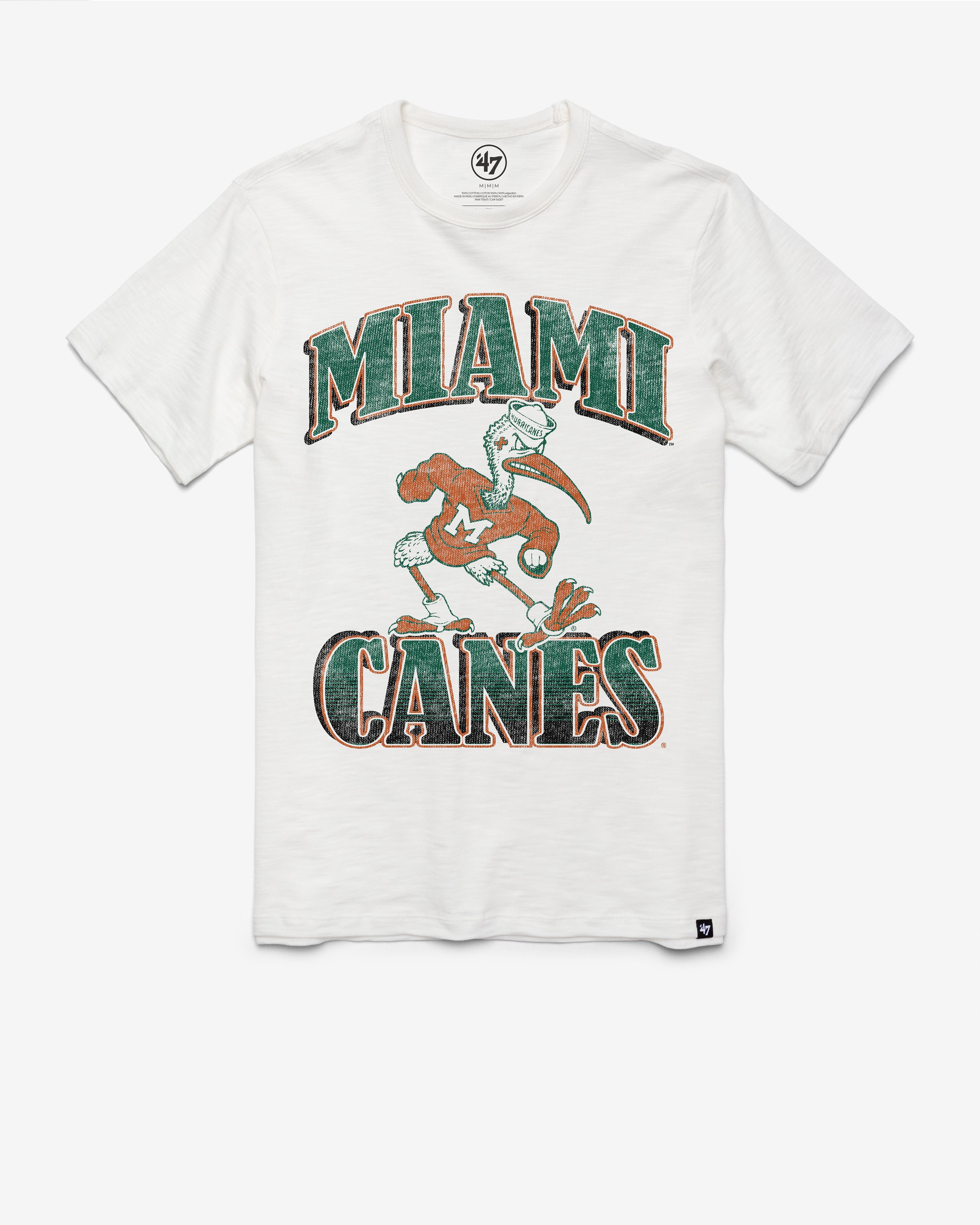 MIAMI HURRICANES OVERRUN '47 SCRUM TEE WHITE WASH
