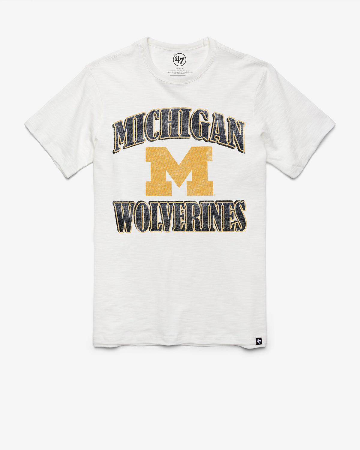 MICHIGAN WOLVERINES OVERRUN '47 SCRUM TEE WHITE WASH