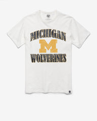 MICHIGAN WOLVERINES OVERRUN '47 SCRUM TEE WHITE WASH