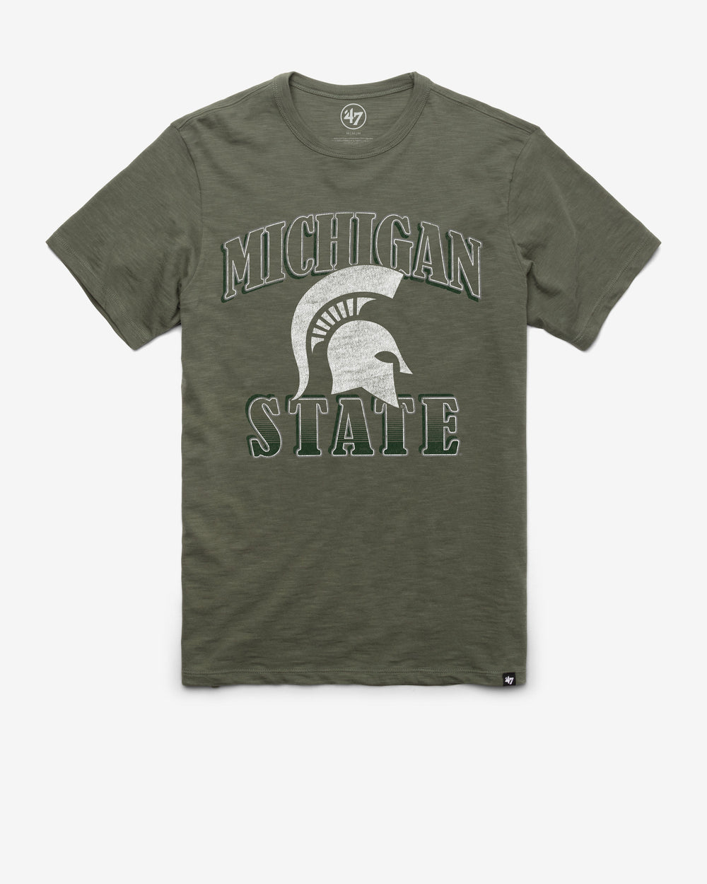 MICHIGAN STATE SPARTANS OVERRUN '47 SCRUM TEE BOTTLE GREEN