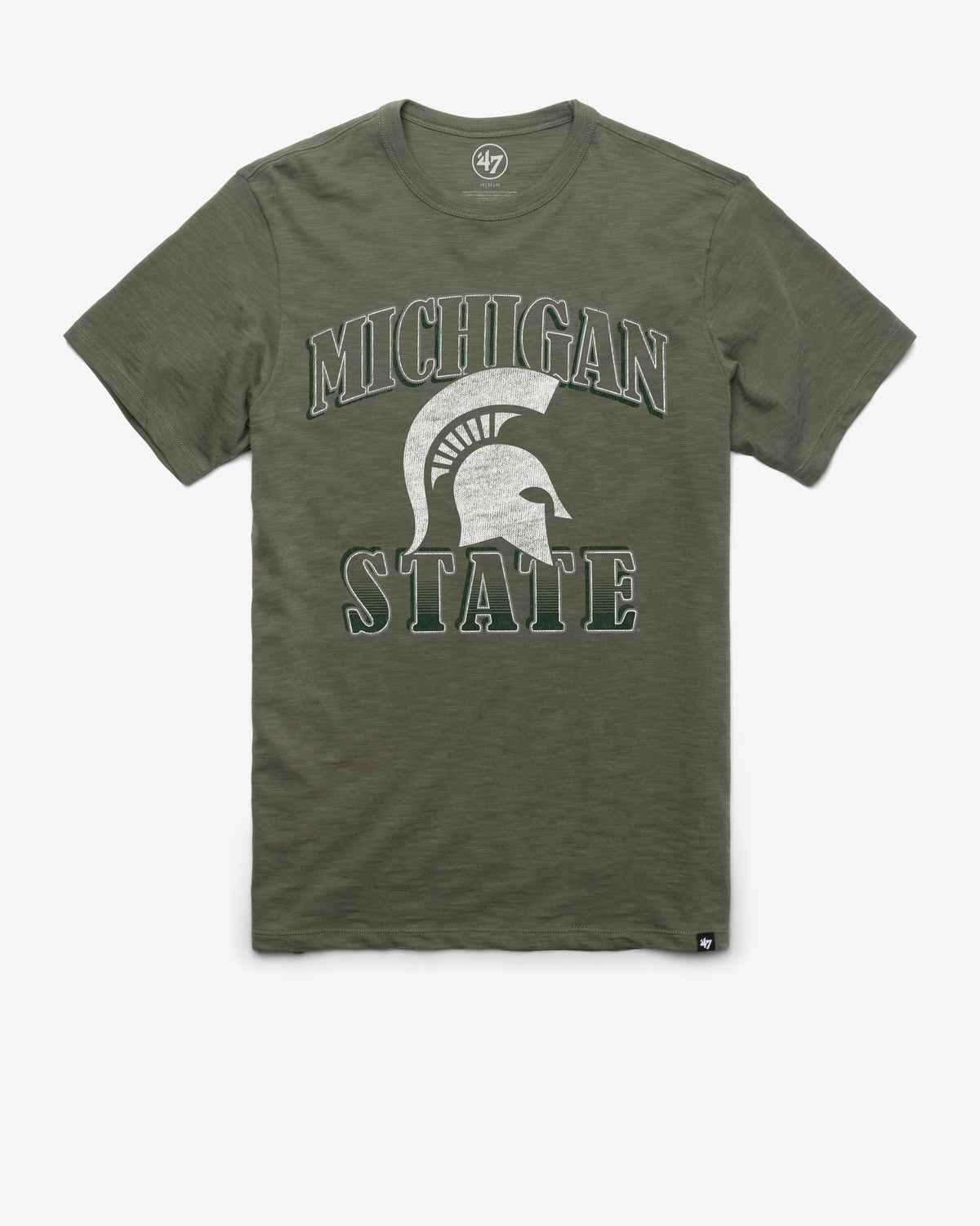 MICHIGAN STATE SPARTANS OVERRUN '47 SCRUM TEE BOTTLE GREEN