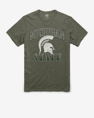 MICHIGAN STATE SPARTANS OVERRUN '47 SCRUM TEE BOTTLE GREEN