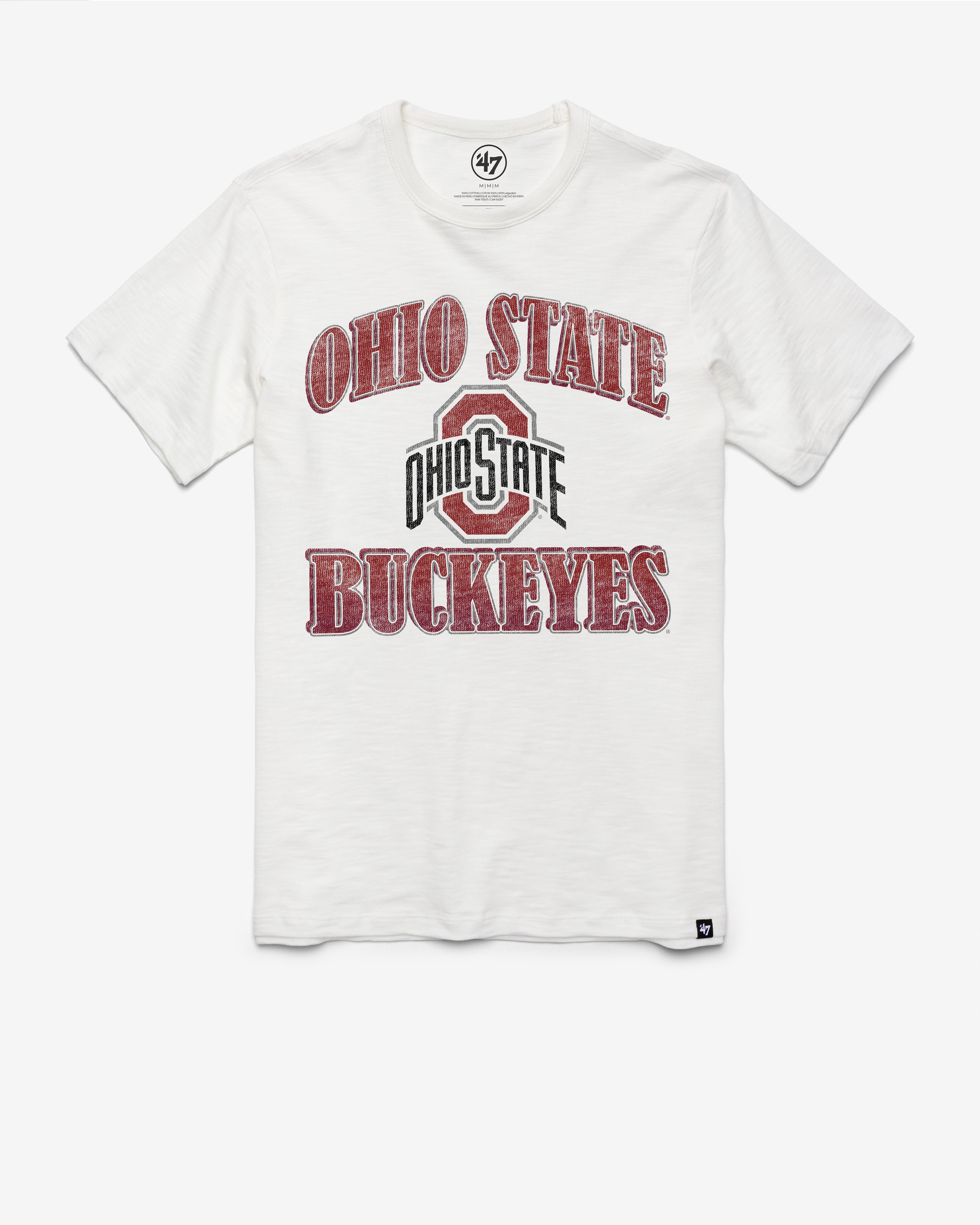 OHIO STATE BUCKEYES OVERRUN '47 SCRUM TEE WHITE WASH