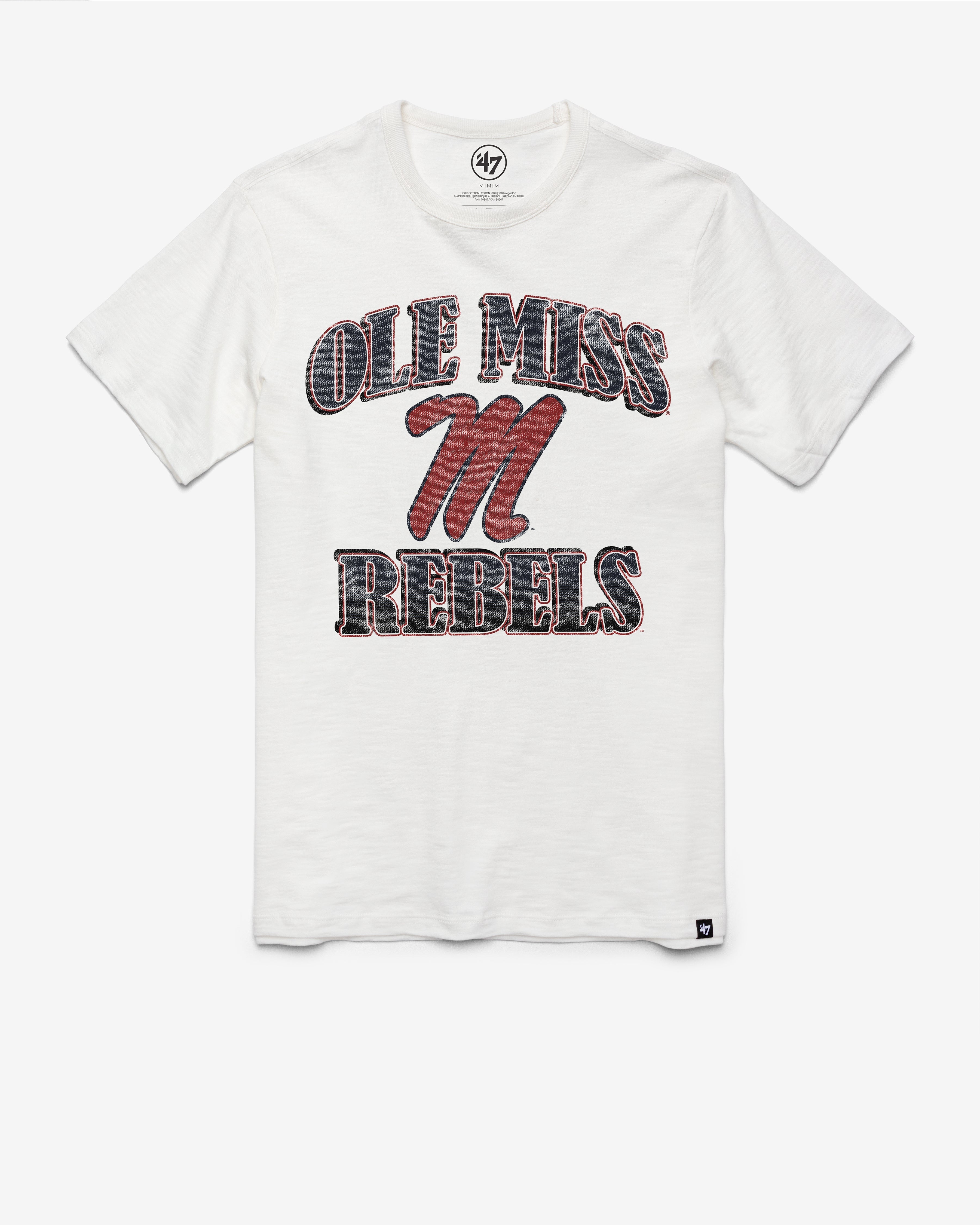MISSISSIPPI REBELS OVERRUN '47 SCRUM TEE WHITE WASH