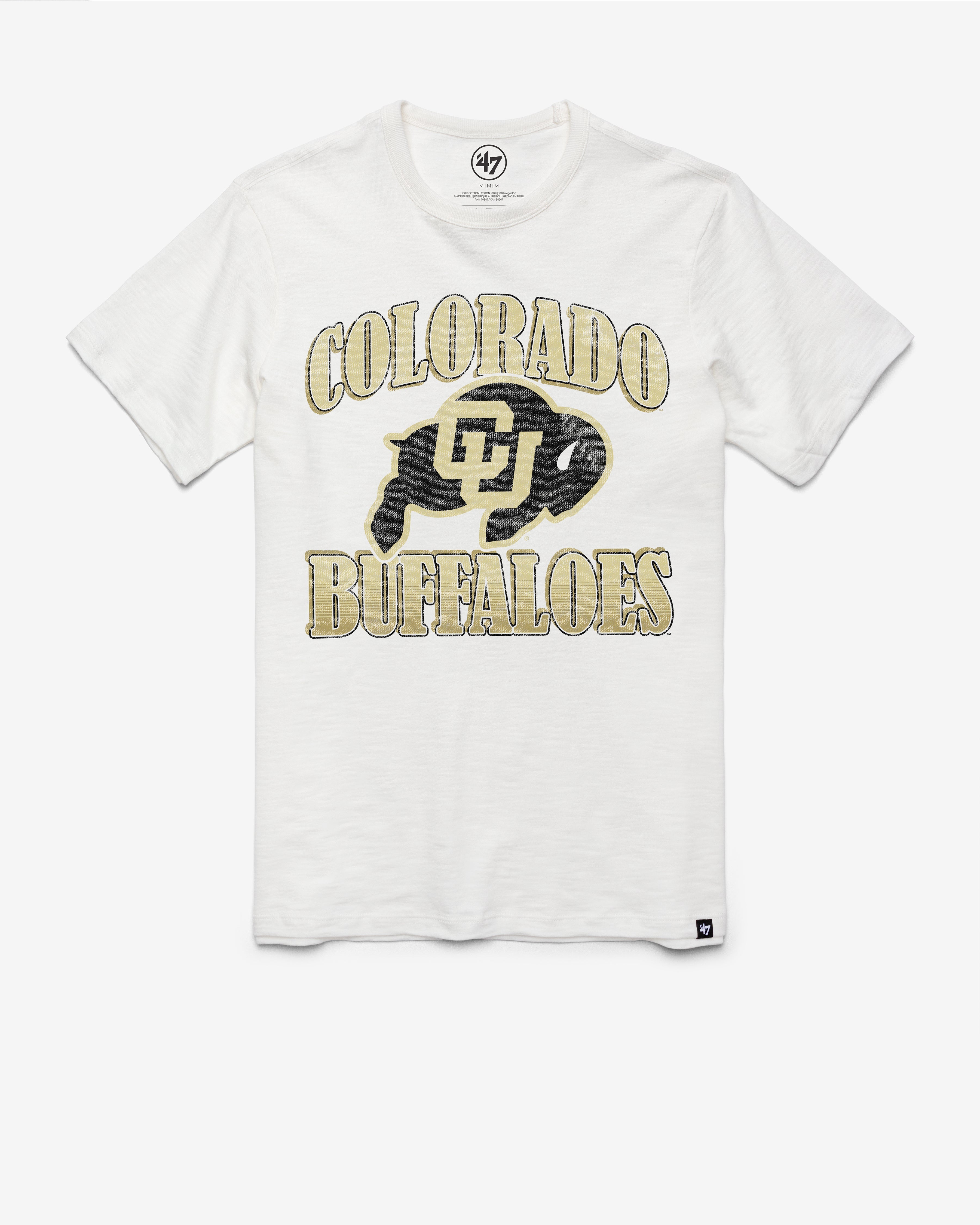 COLORADO BUFFALOES OVERRUN '47 SCRUM TEE WHITE WASH
