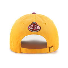 LOS ANGELES LAKERS HARDWOOD CLASSICS WORN SCRIPT '47 CLEAN UP MF MID FIT GOLD