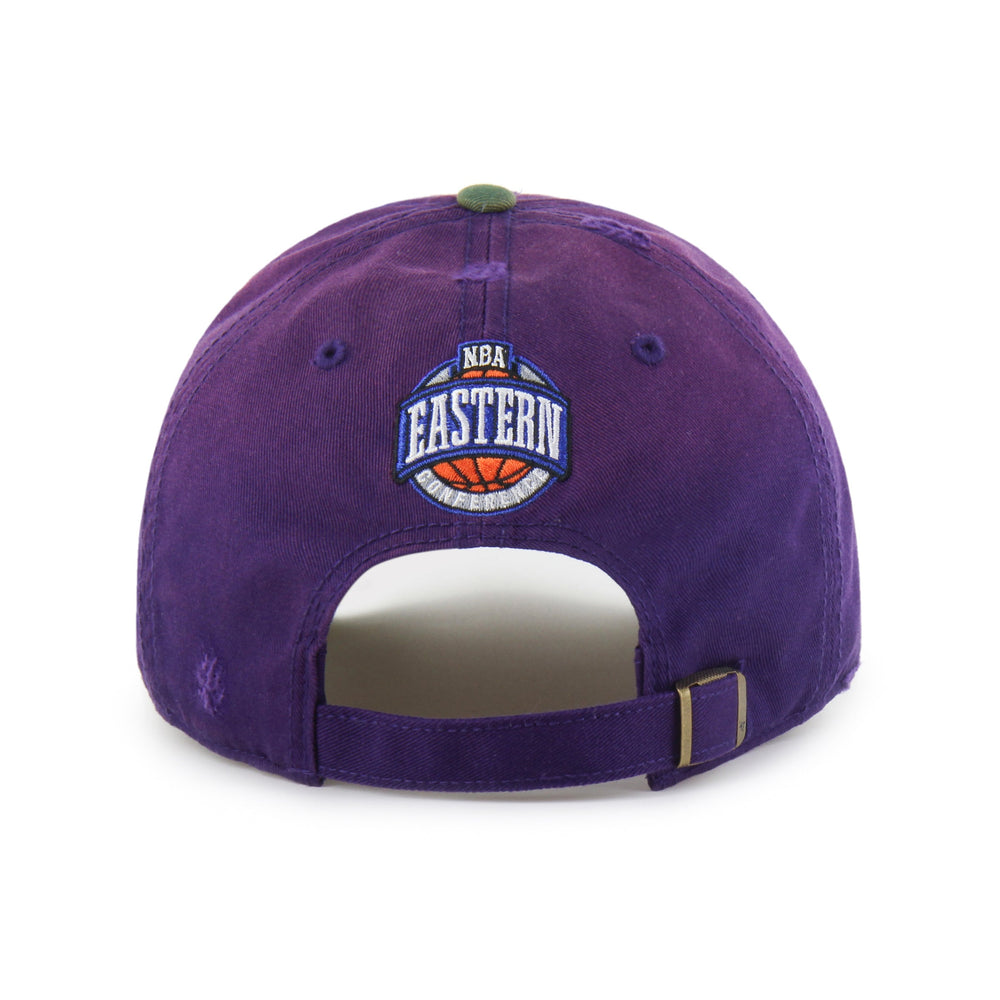 MILWAUKEE BUCKS HARDWOOD CLASSICS WORN SCRIPT '47 CLEAN UP MF MID FIT PURPLE