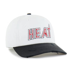 MIAMI HEAT HARDWOOD CLASSICS WORN SCRIPT '47 CLEAN UP MF MID FIT WHITE