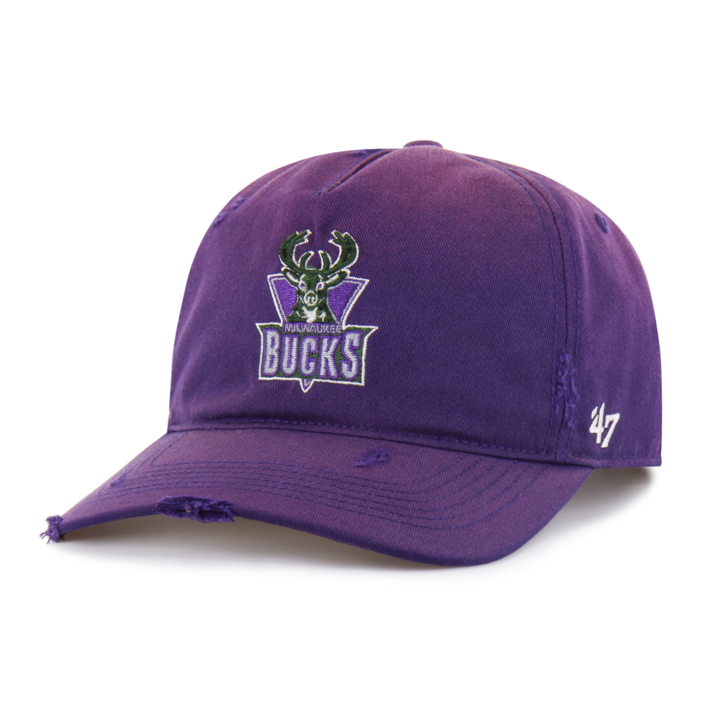 MILWAUKEE BUCKS HARDWOOD CLASSICS WORN '47 HITCH LC LOW CROWN PURPLE