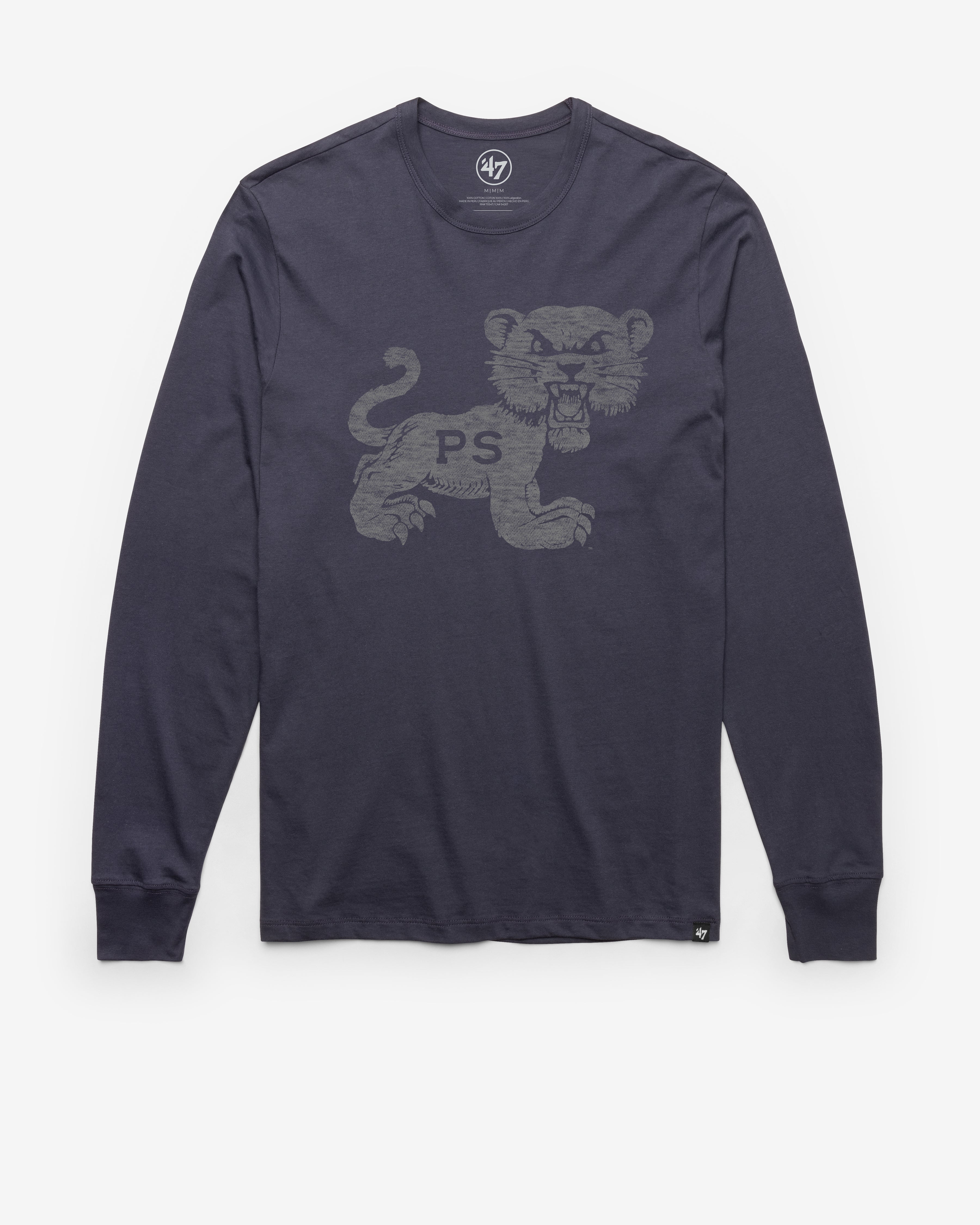 PENN STATE NITTANY LIONS VINTAGE PREMIER '47 FRANKLIN LONG SLEEVE TEE ATLAS BLUE