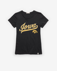 IOWA HAWKEYES TAIL SWEEP '47 FRANKIE TEE WOMENS FLINT BLACK