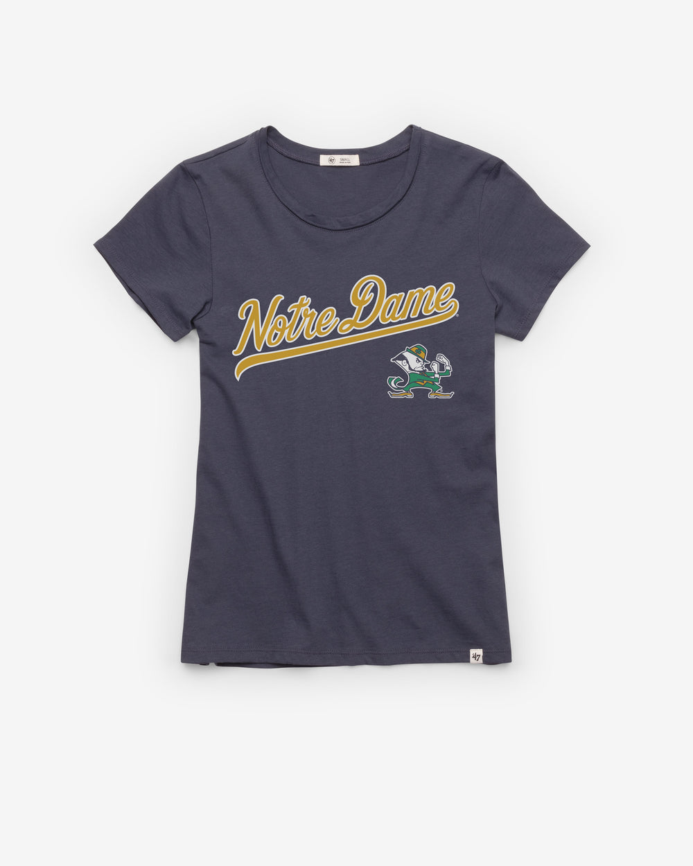 NOTRE DAME FIGHTIN IRISH TAIL SWEEP '47 FRANKIE TEE WOMENS ATLAS BLUE