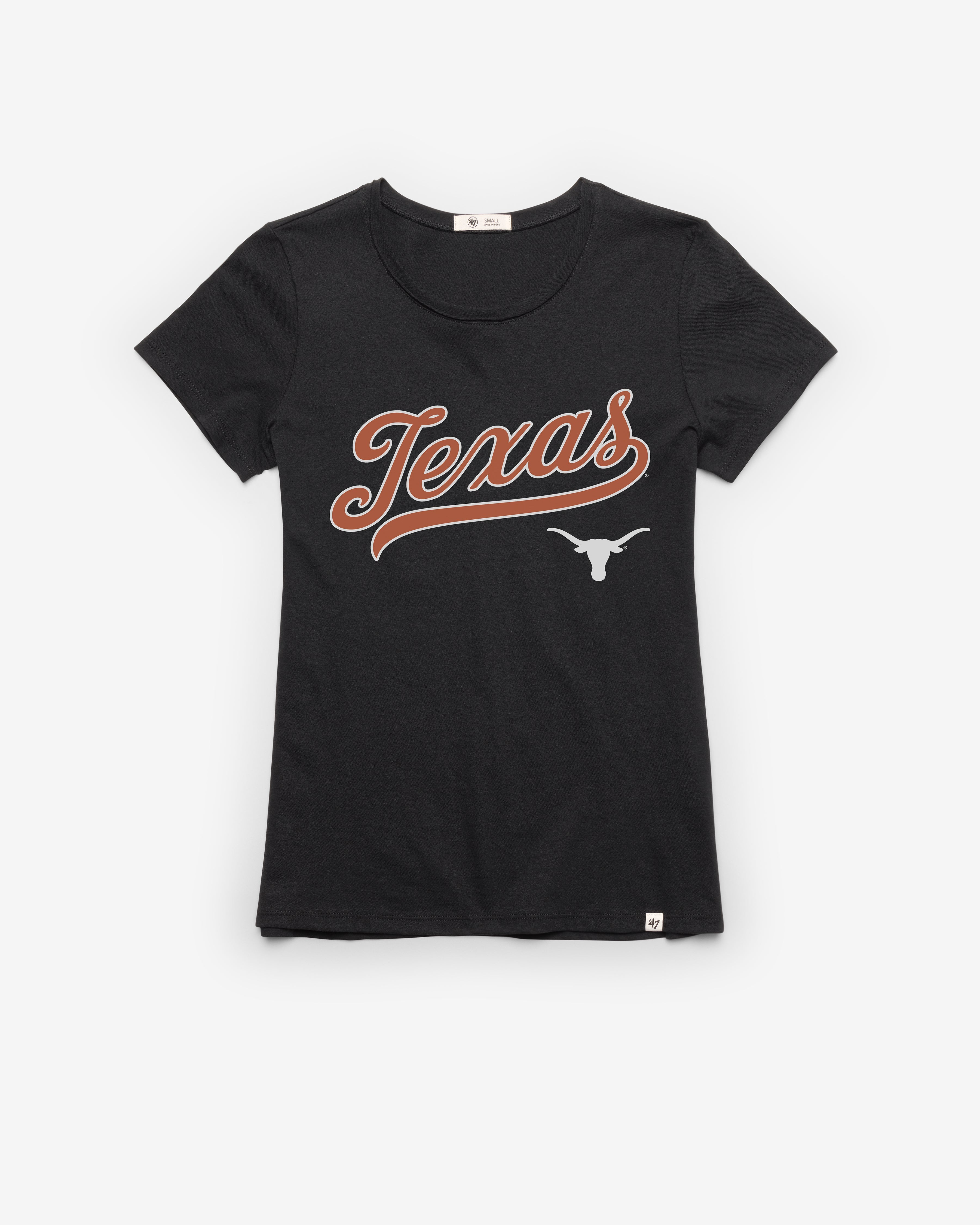TEXAS LONGHORNS TAIL SWEEP '47 FRANKIE TEE WOMENS FLINT BLACK