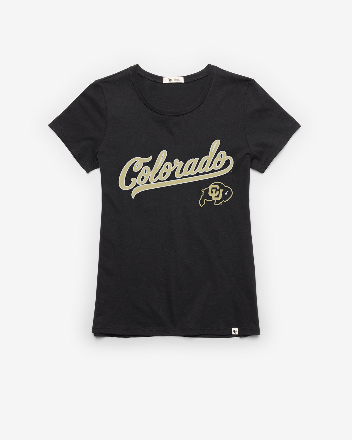 COLORADO BUFFALOES TAIL SWEEP '47 FRANKIE TEE WOMENS FLINT BLACK