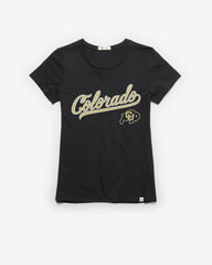 COLORADO BUFFALOES TAIL SWEEP '47 FRANKIE TEE WOMENS FLINT BLACK