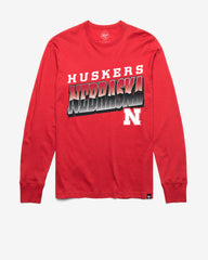 NEBRASKA CORNHUSKERS POLISHED '47 FRANKLIN LONG SLEEVE TEE RACER RED
