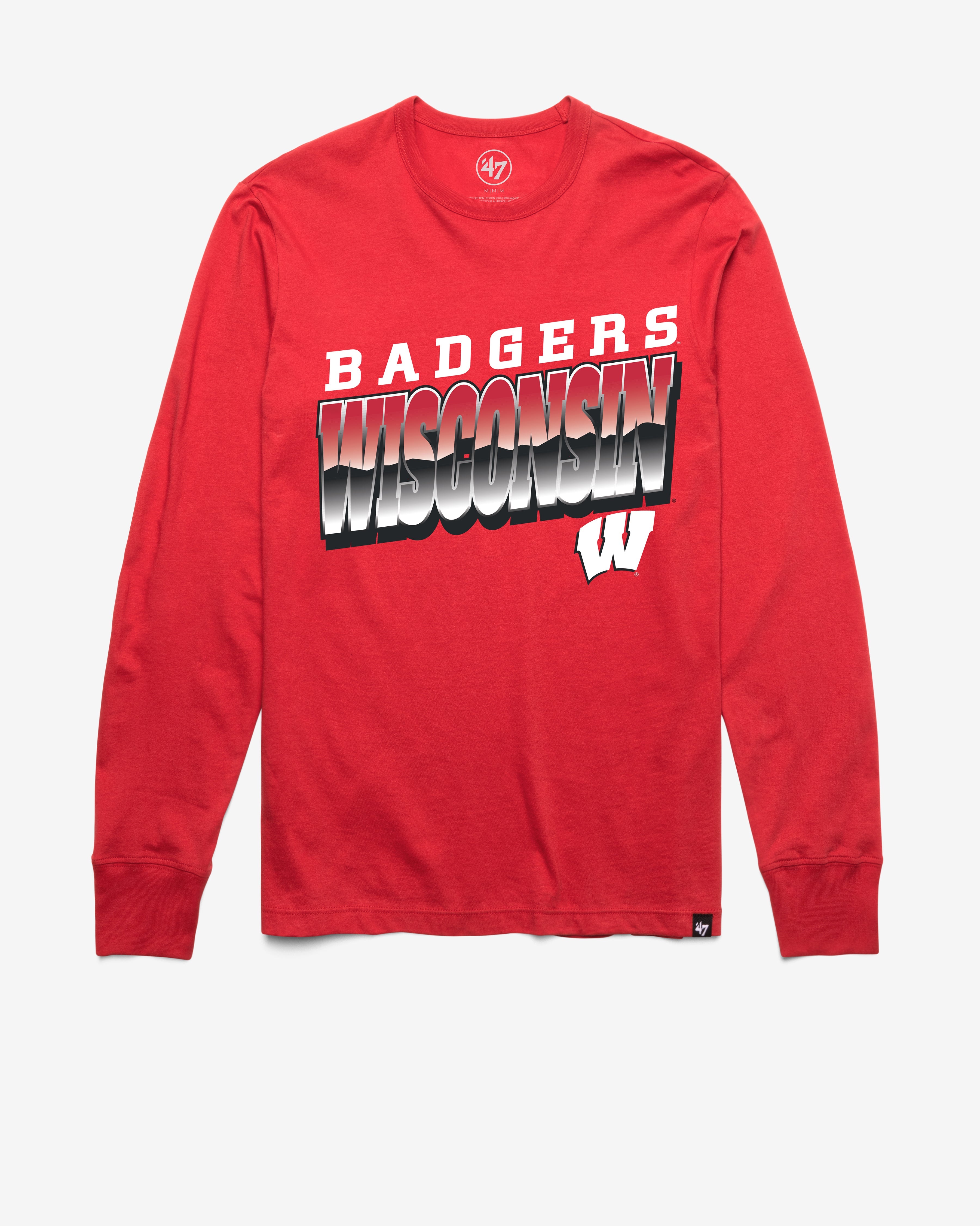 WISCONSIN BADGERS POLISHED '47 FRANKLIN LONG SLEEVE TEE RACER RED