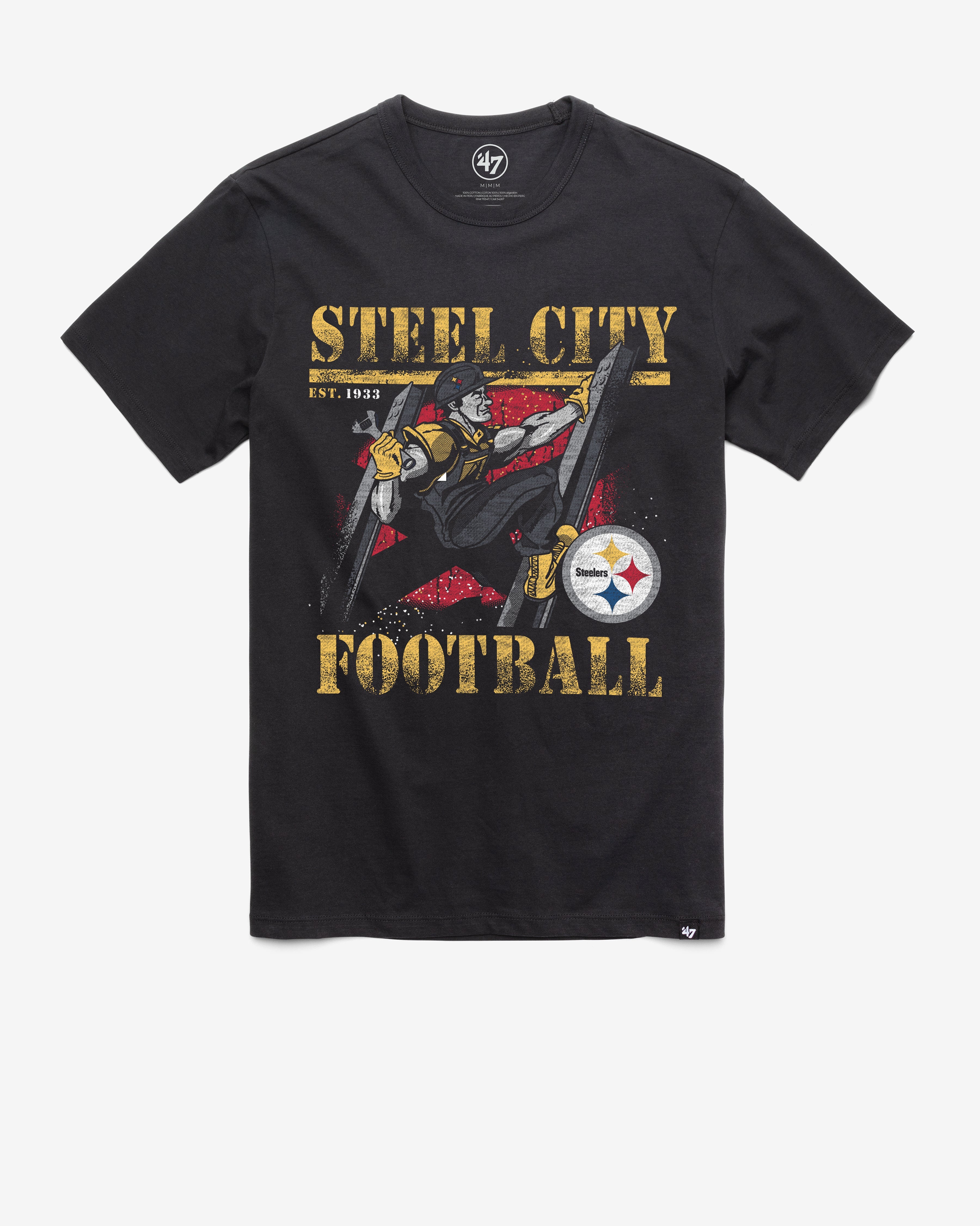 PITTSBURGH STEELERS REGIONAL '47 FRANKLIN TEE FLINT BLACK