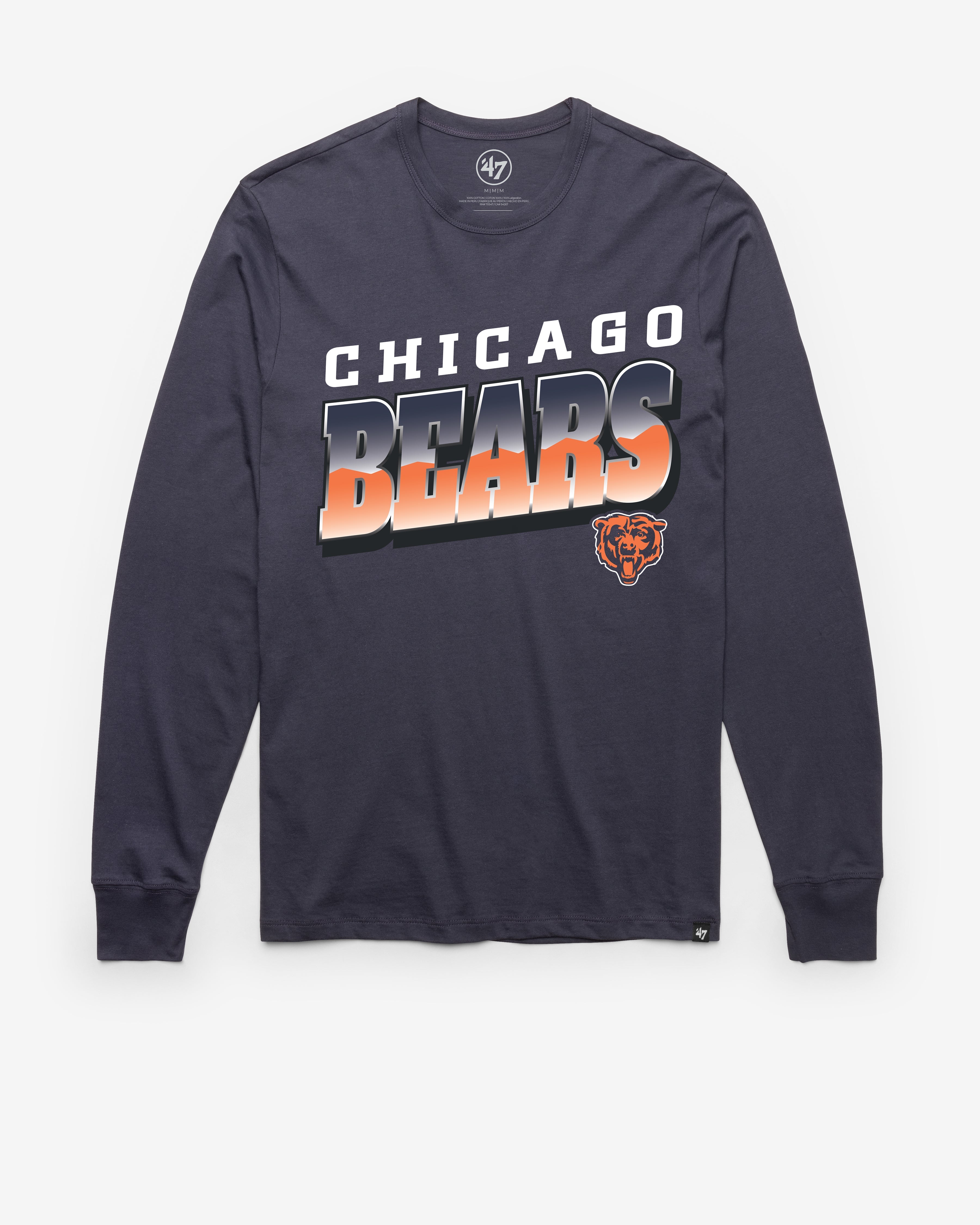 CHICAGO BEARS POLISHED '47 FRANKLIN LONG SLEEVE TEE ATLAS BLUE