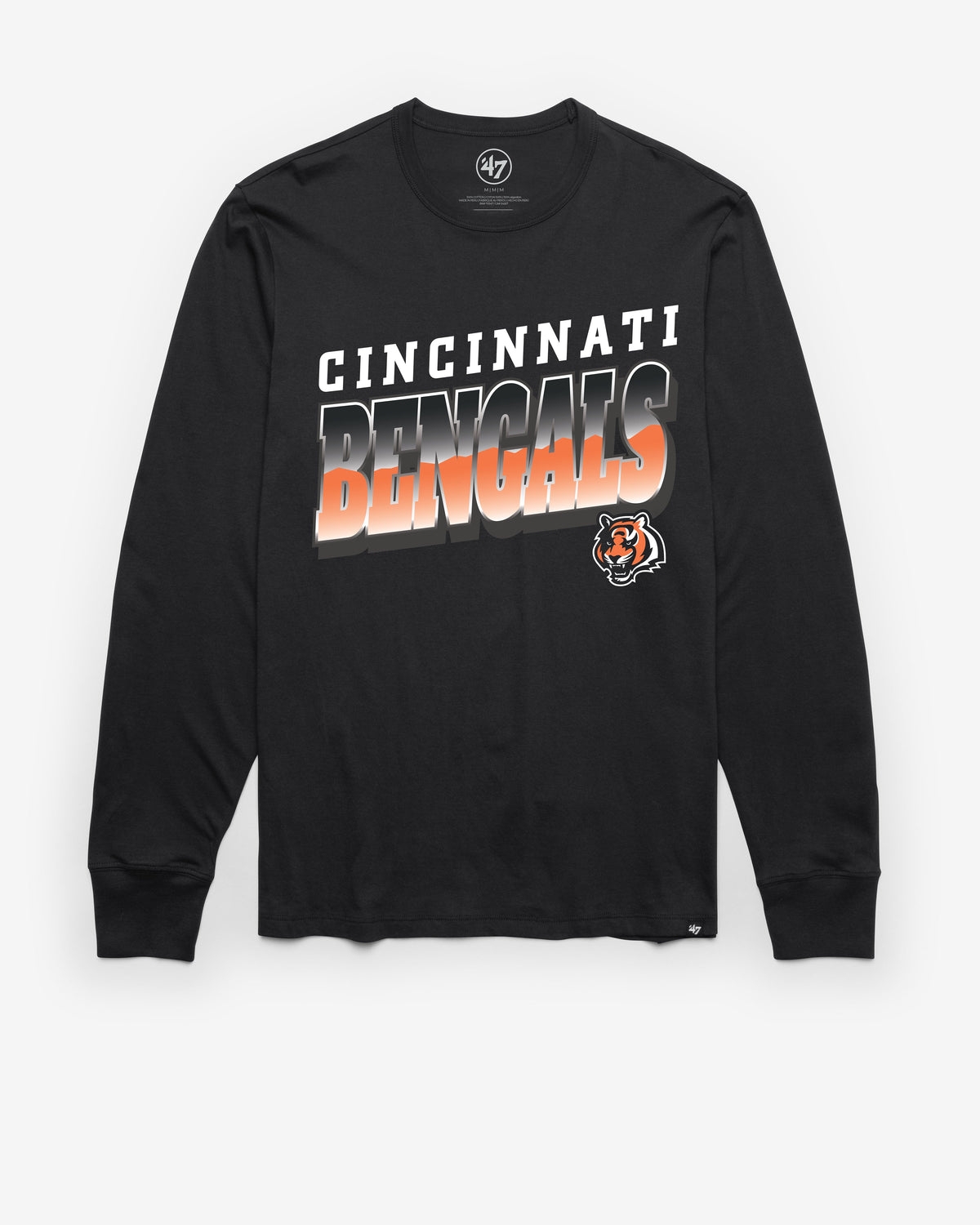 CINCINNATI BENGALS POLISHED '47 FRANKLIN LONG SLEEVE TEE FLINT BLACK