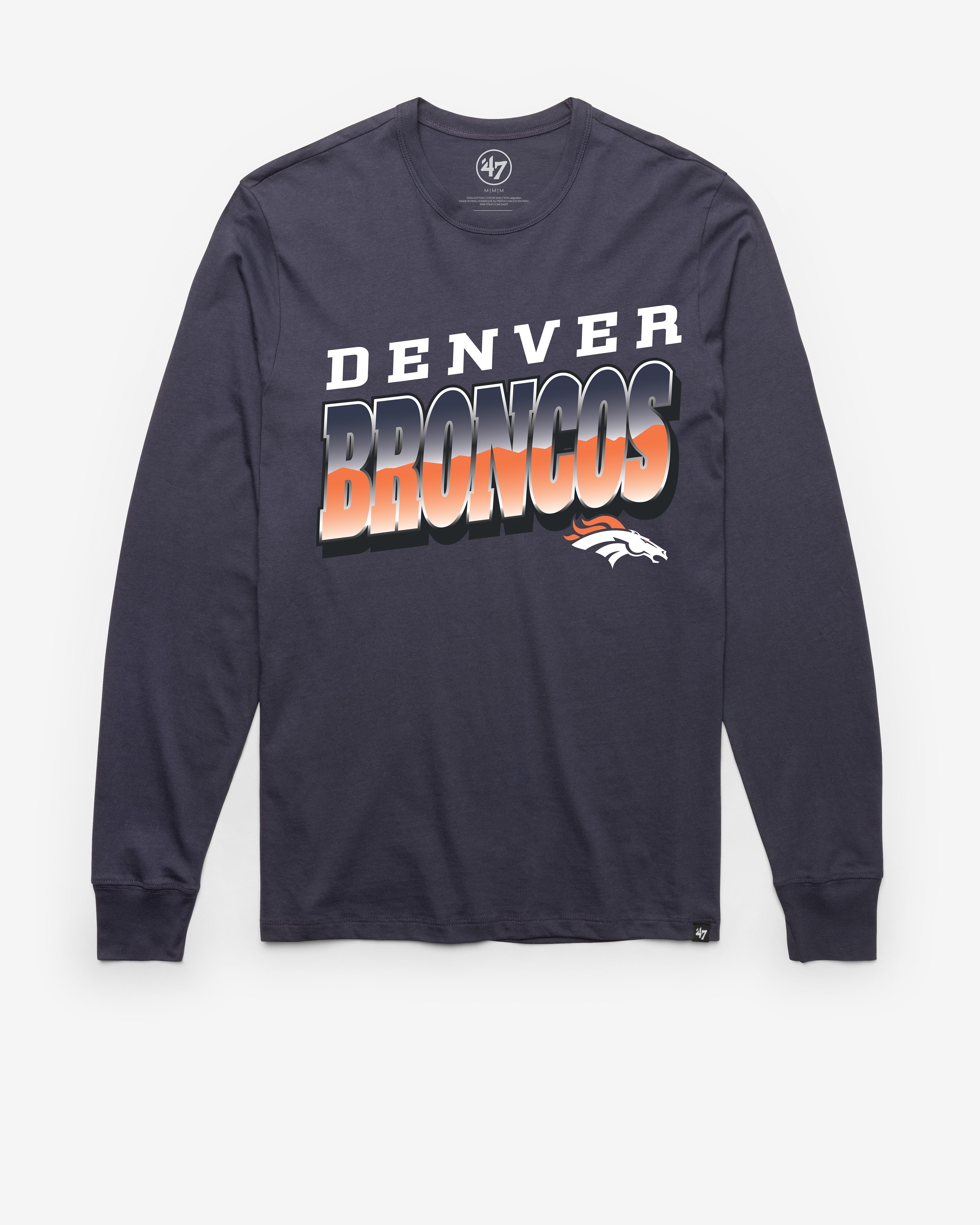DENVER BRONCOS POLISHED '47 FRANKLIN LONG SLEEVE TEE ATLAS BLUE