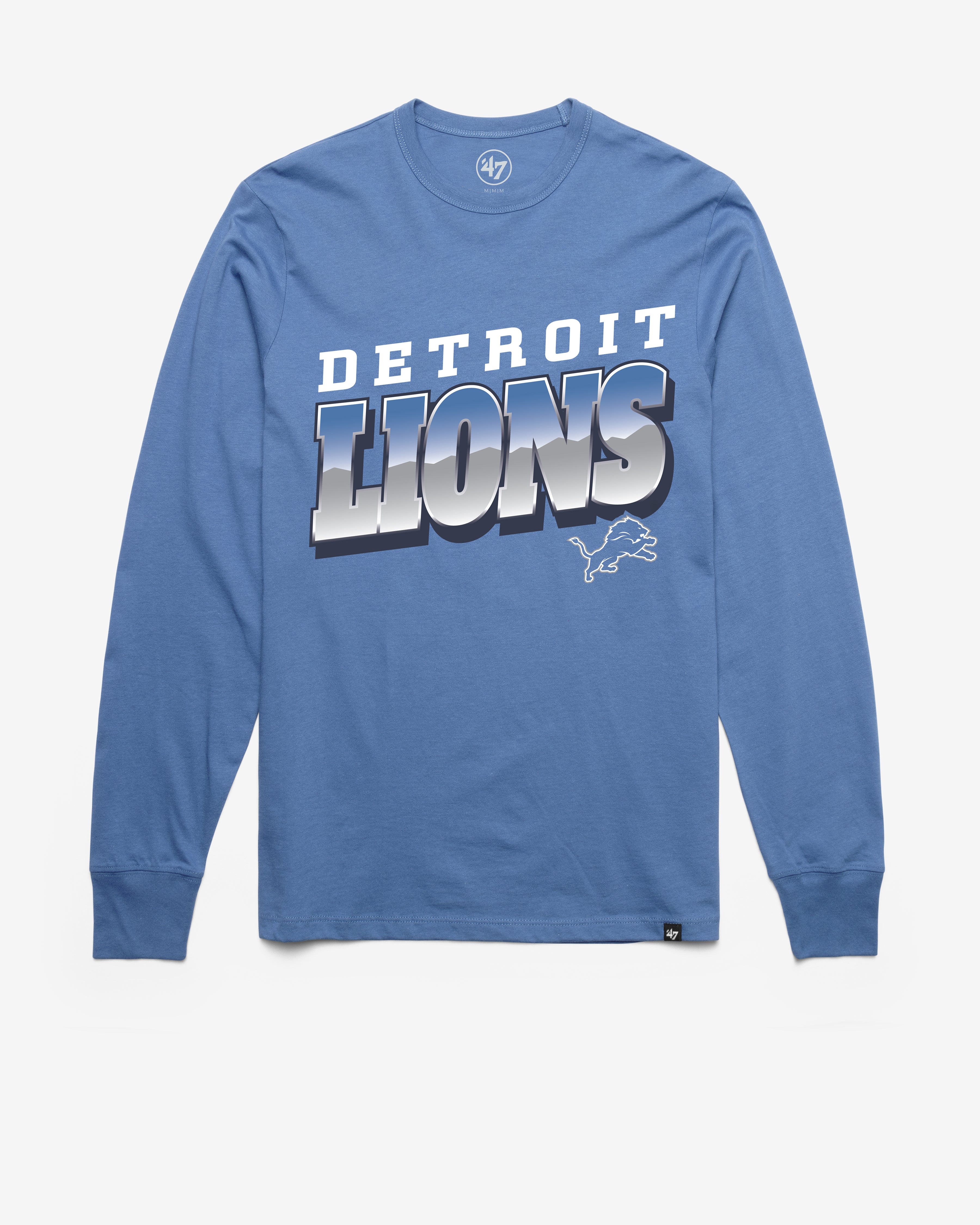 DETROIT LIONS POLISHED '47 FRANKLIN LONG SLEEVE TEE CADET BLUE