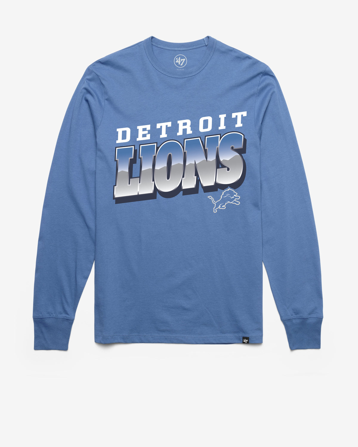DETROIT LIONS POLISHED '47 FRANKLIN LONG SLEEVE TEE CADET BLUE
