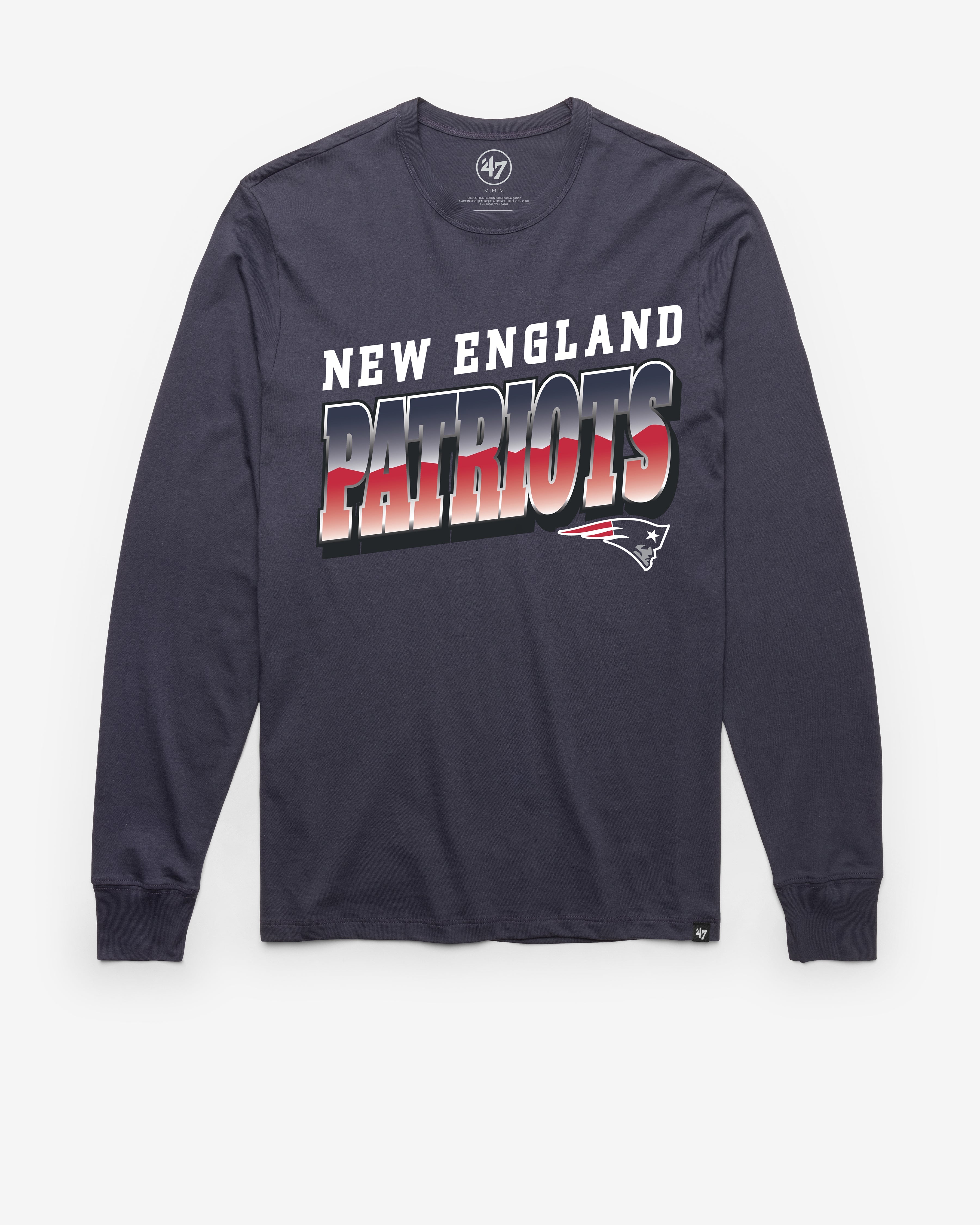 NEW ENGLAND PATRIOTS POLISHED '47 FRANKLIN LONG SLEEVE TEE ATLAS BLUE