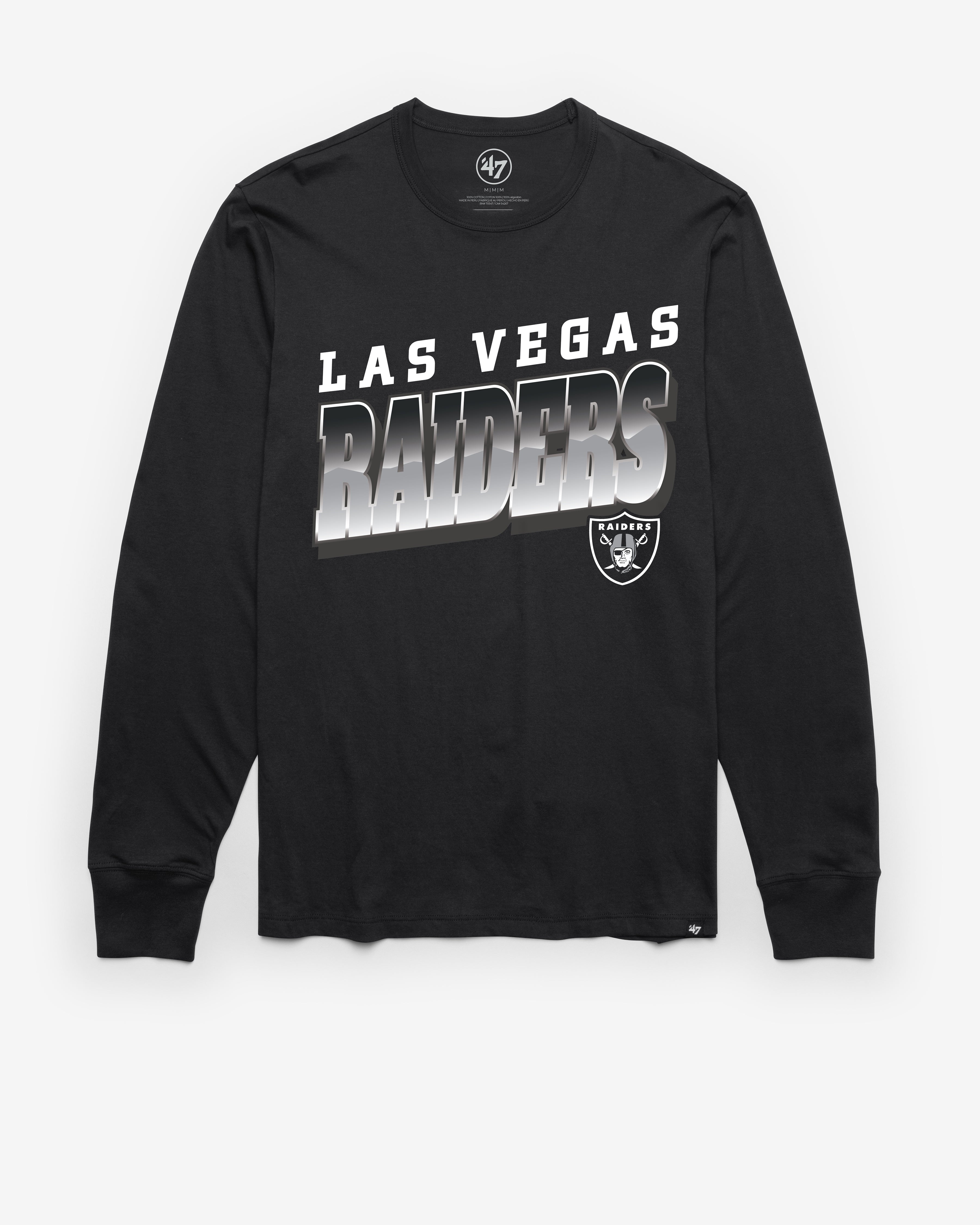 LAS VEGAS RAIDERS POLISHED '47 FRANKLIN LONG SLEEVE TEE FLINT BLACK