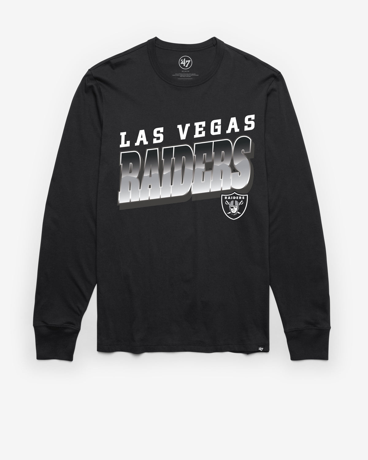 LAS VEGAS RAIDERS POLISHED '47 FRANKLIN LONG SLEEVE TEE FLINT BLACK