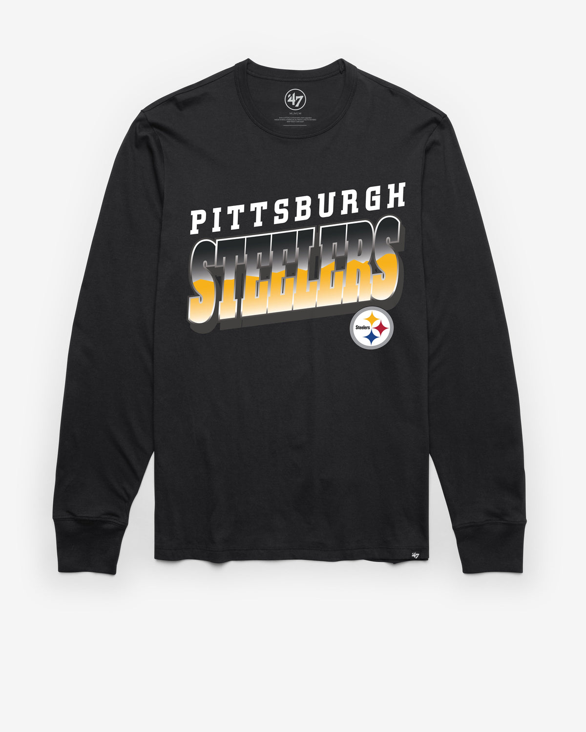 PITTSBURGH STEELERS POLISHED '47 FRANKLIN LONG SLEEVE TEE FLINT BLACK