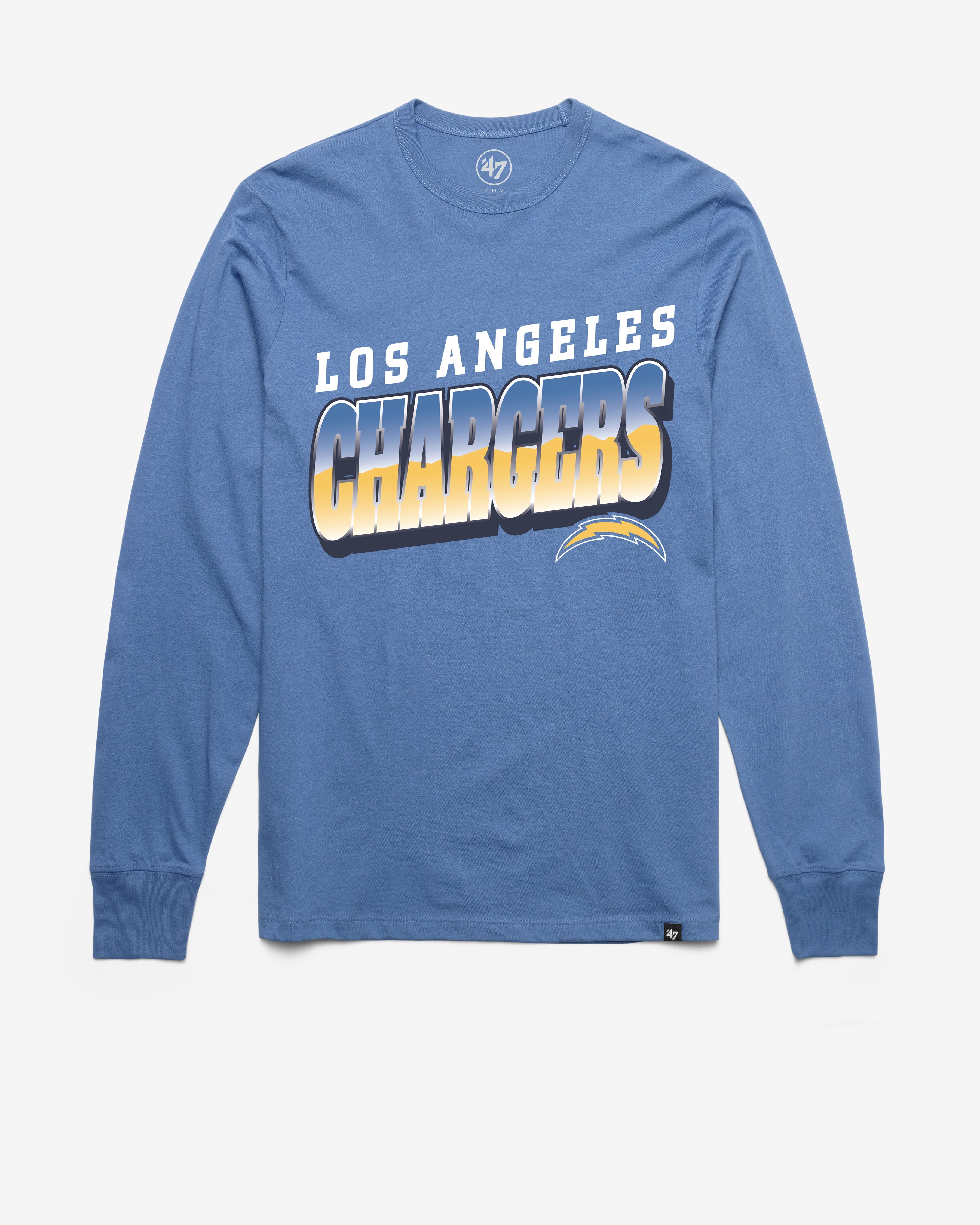 LOS ANGELES CHARGERS POLISHED '47 FRANKLIN LONG SLEEVE TEE CADET BLUE