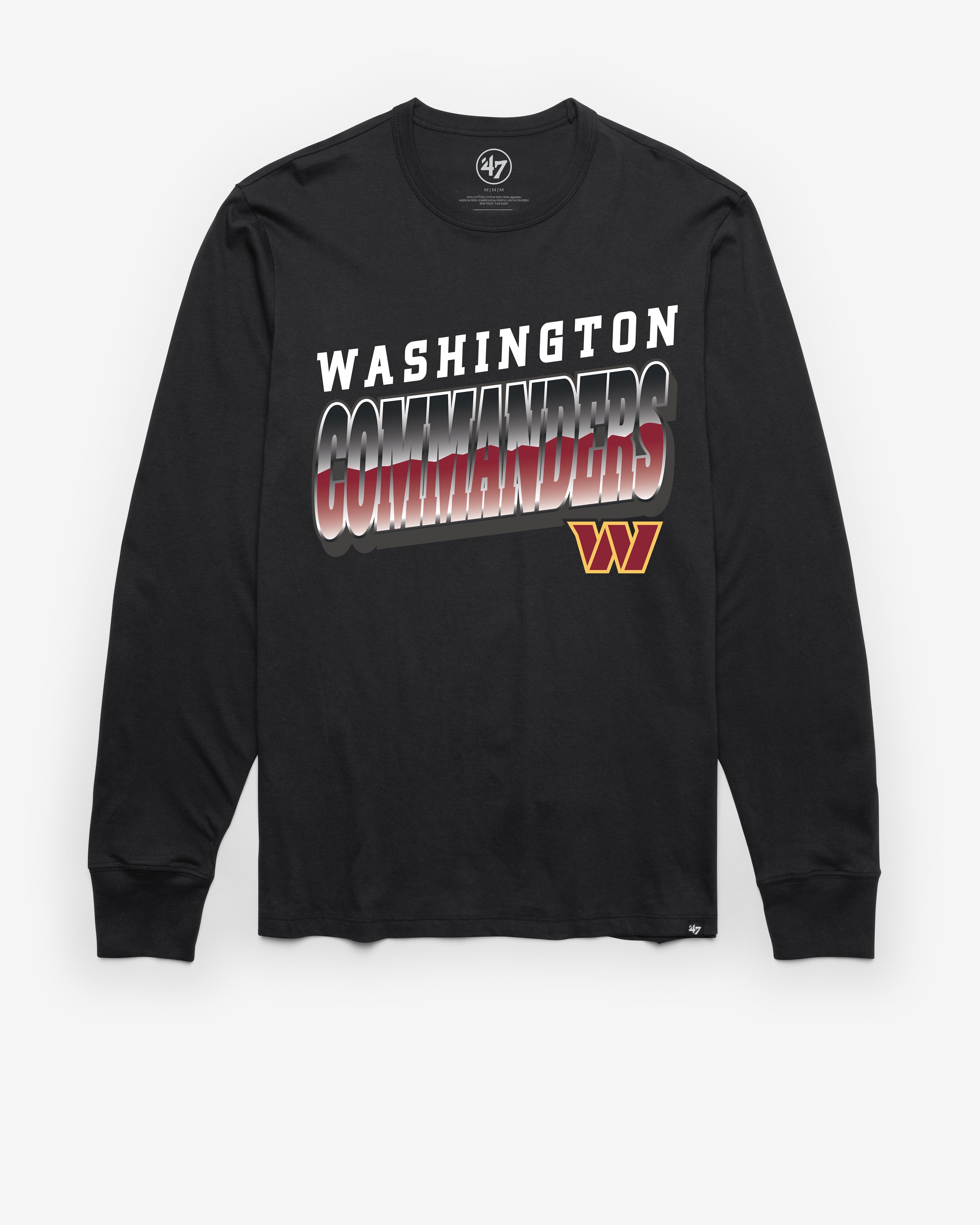 WASHINGTON COMMANDERS POLISHED '47 FRANKLIN LONG SLEEVE TEE FLINT BLACK