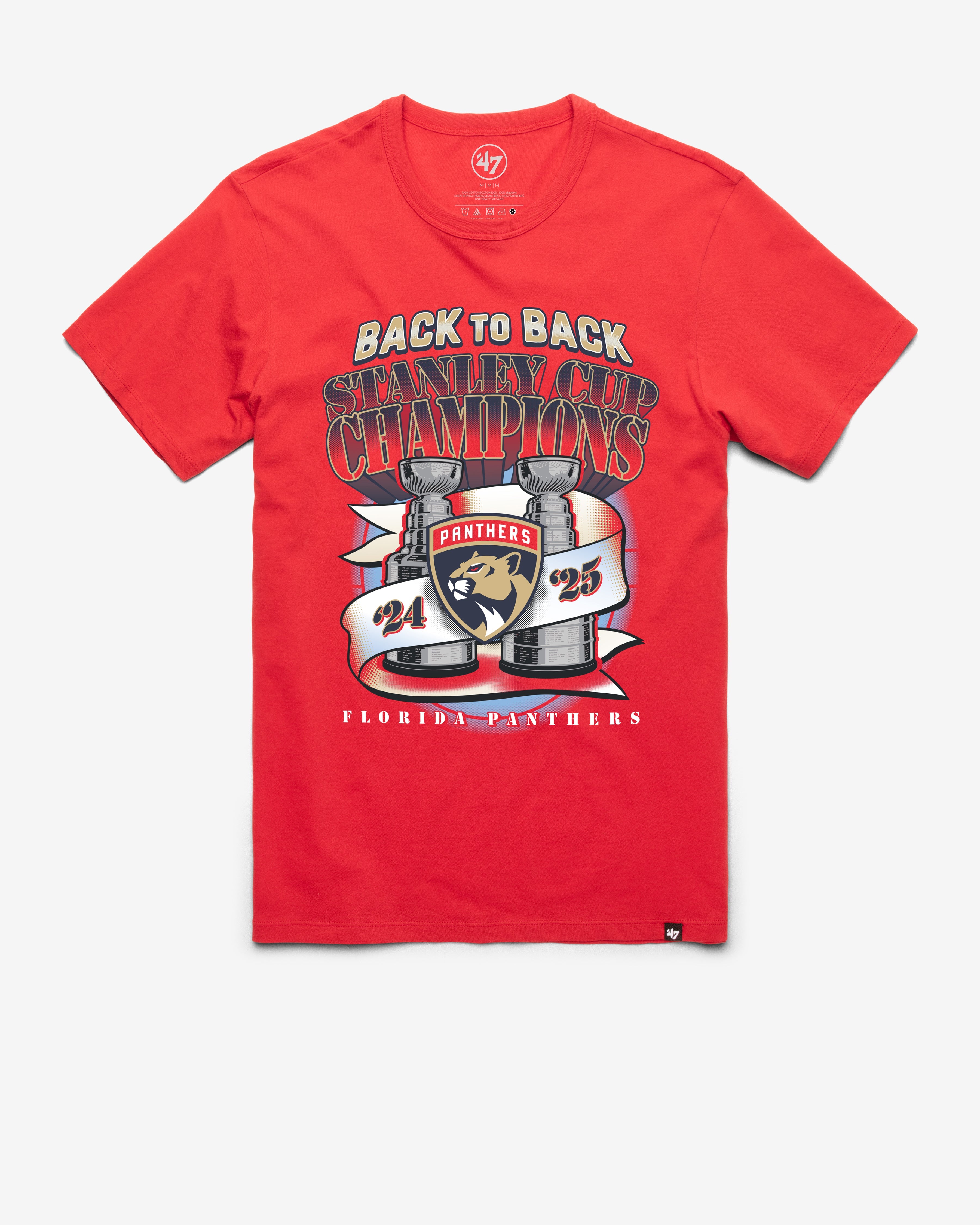 FLORIDA PANTHERS STANLEY CUP CHAMPS '47 FRANKLIN TEE RACER RED