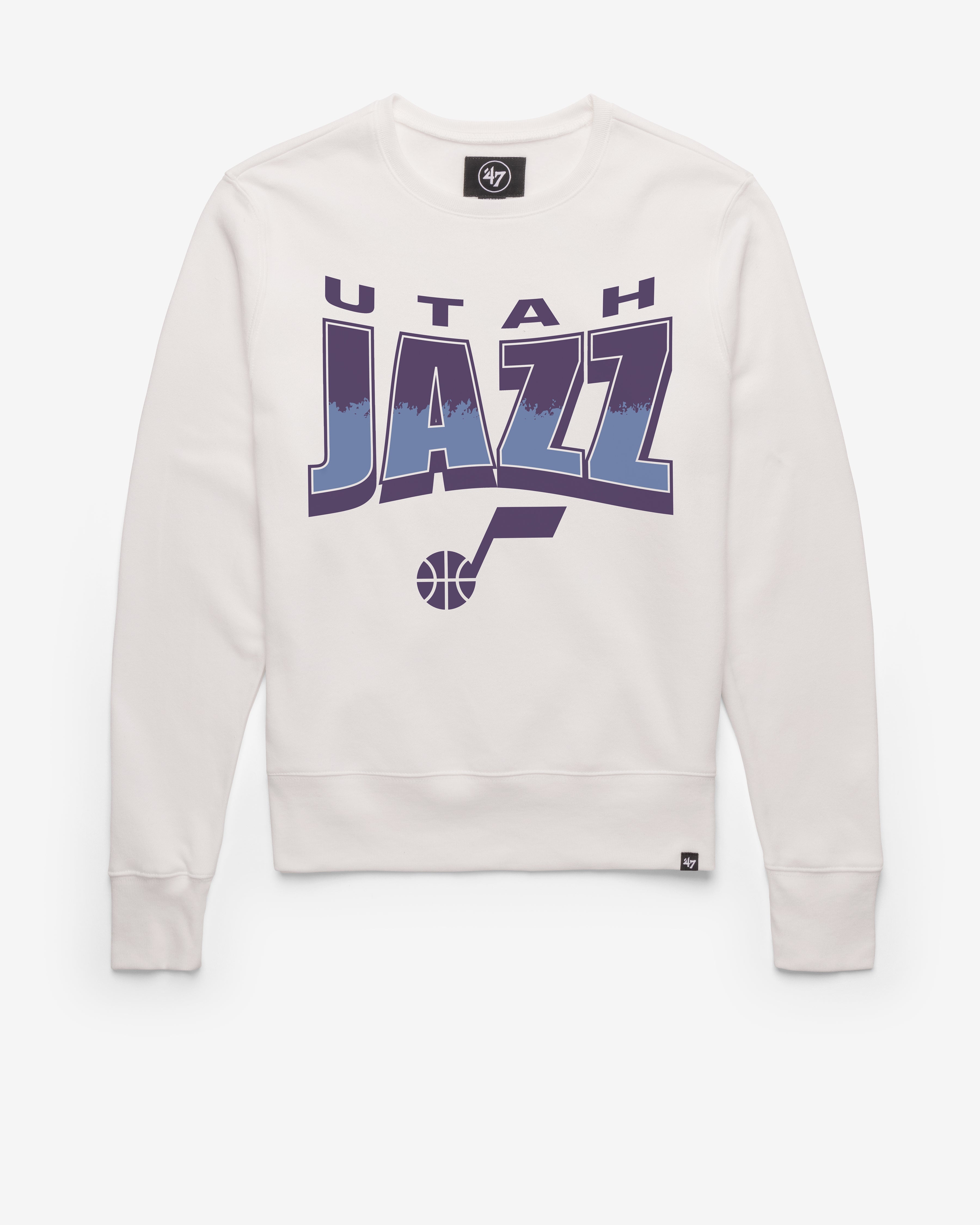 UTAH JAZZ BRUSH BY '47 HEADLINE CREW WHITE WASH