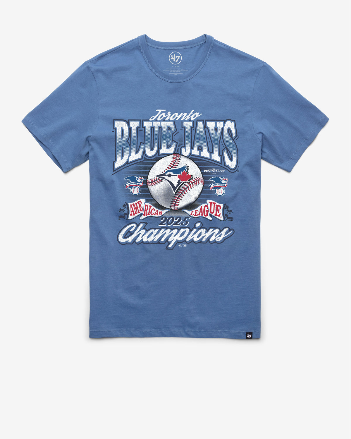 TORONTO BLUE JAYS 2025 AMERICAN LEAGUE CHAMPIONS '47 FRANKLIN TEE CADET BLUE