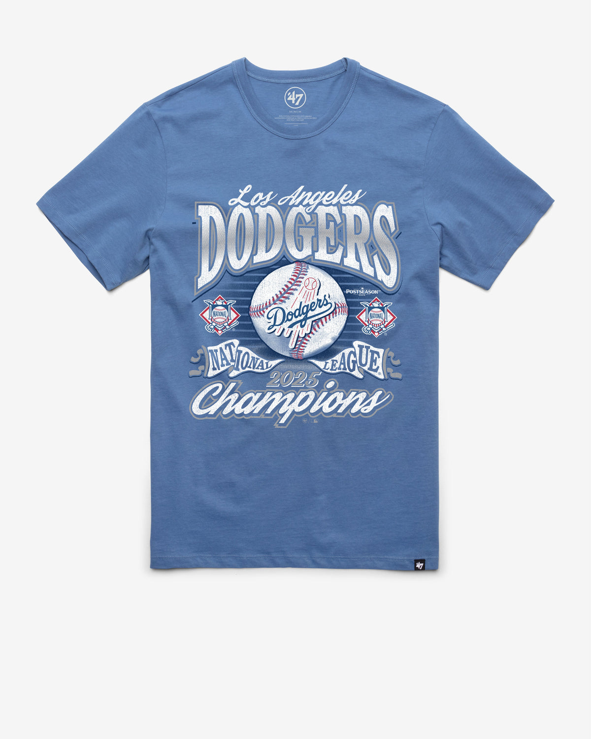 LOS ANGELES DODGERS 2025 NATIONAL LEAGUE CHAMPIONS '47 FRANKLIN TEE CADET BLUE