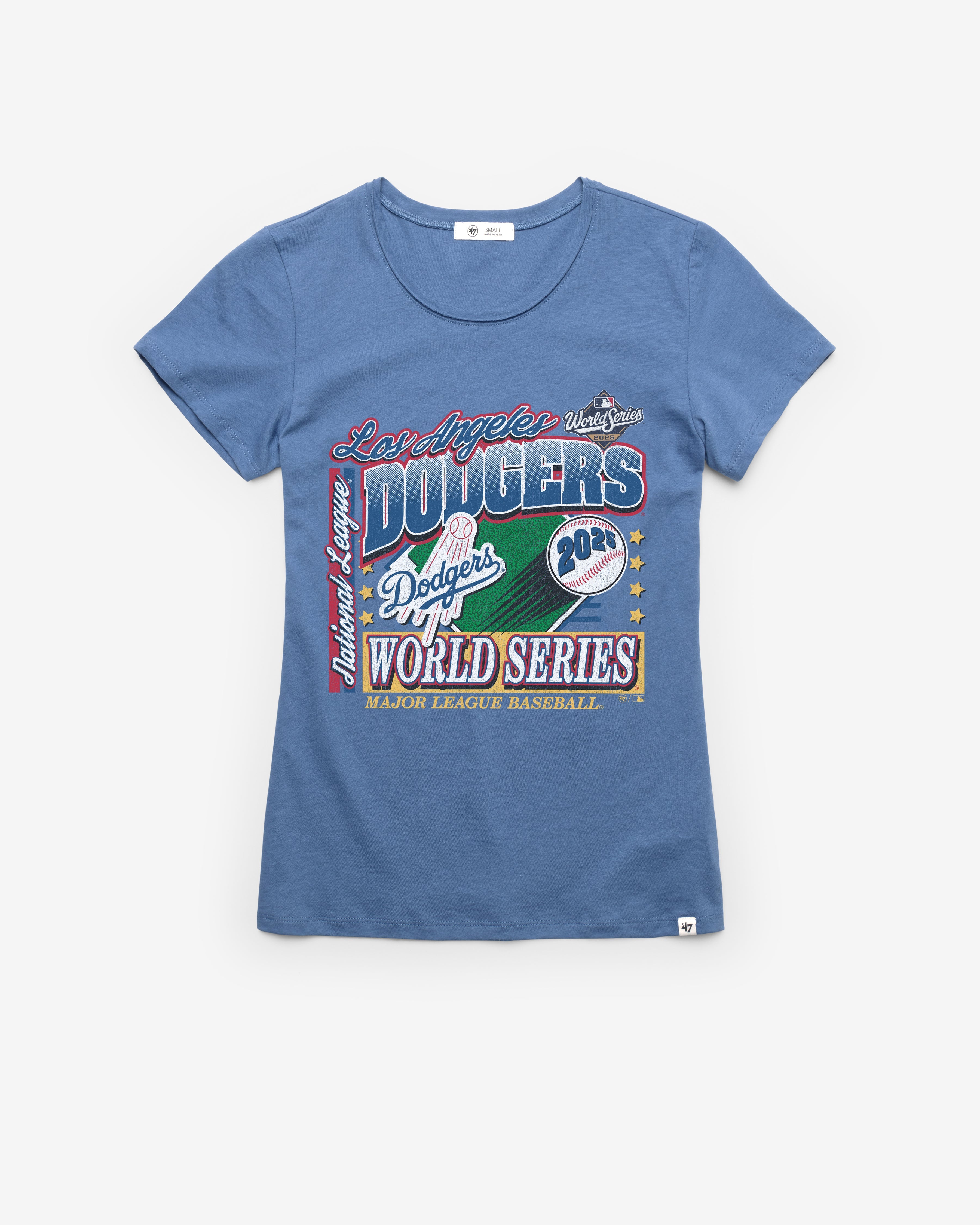 LOS ANGELES DODGERS 2025 WORLD SERIES '47 FRANKIE TEE WOMENS CADET BLUE