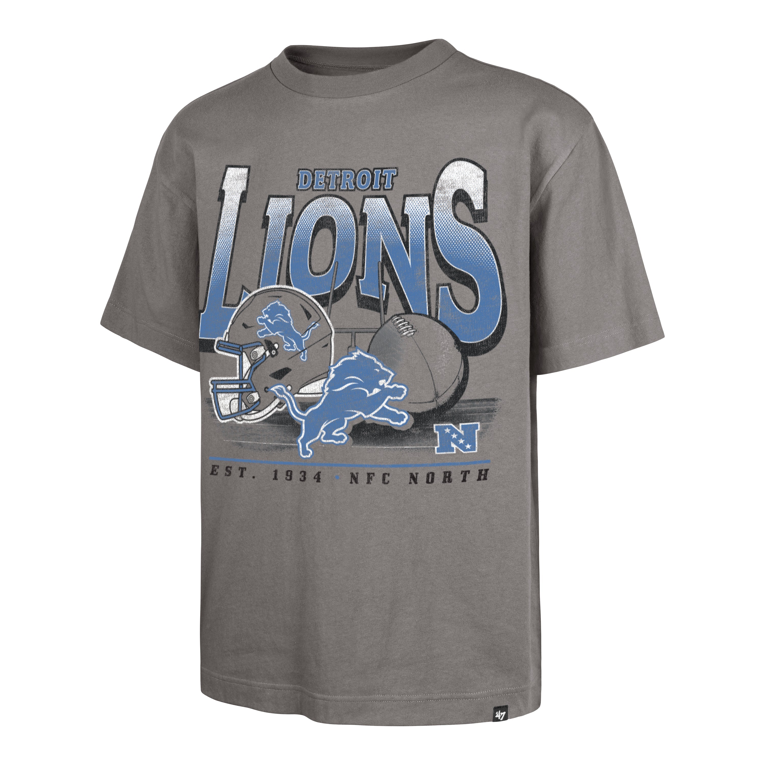DETROIT LIONS REGIONAL '47 FOUNDATION TEE WOLF GREY