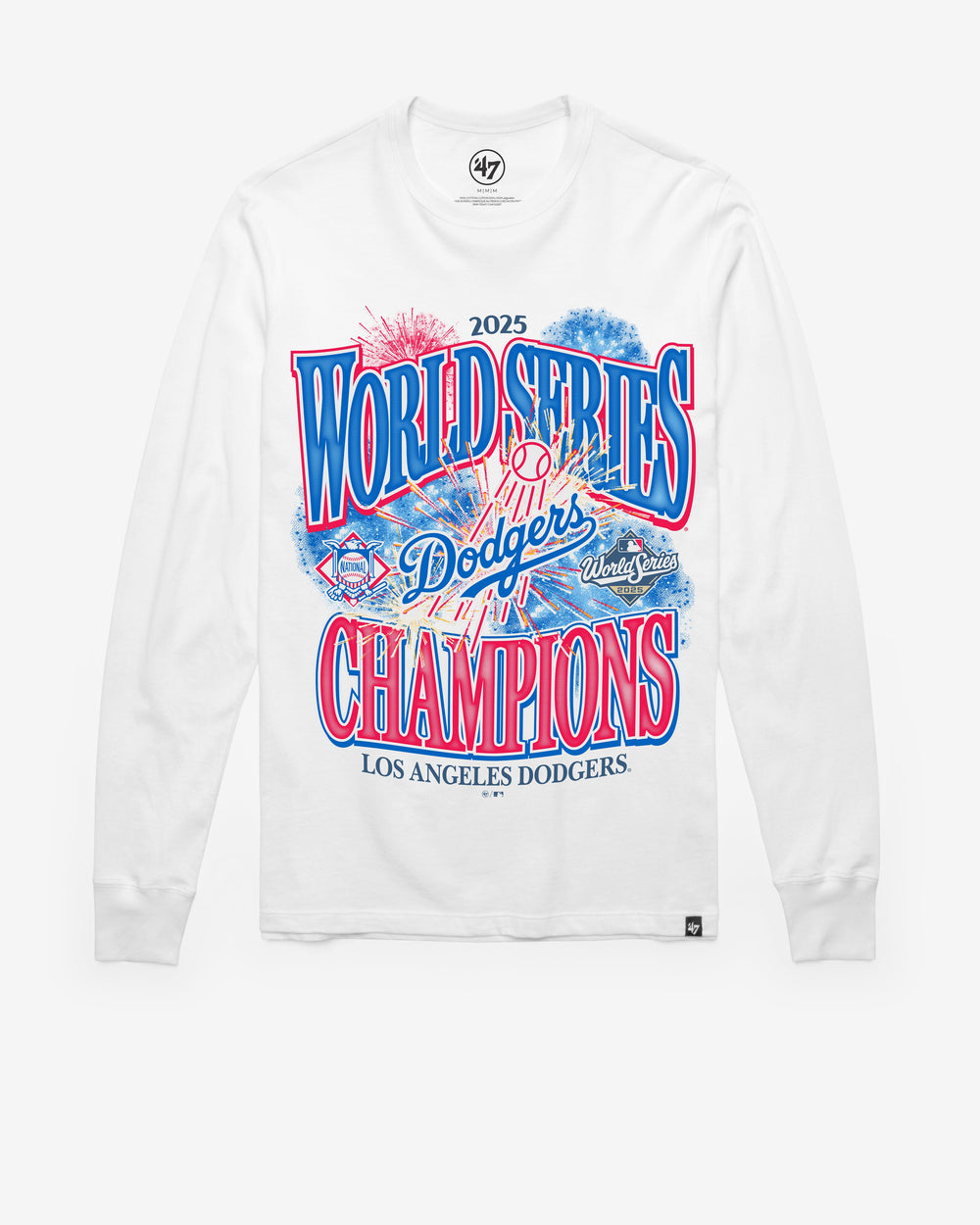 LOS ANGELES DODGERS 2025 WORLD SERIES CHAMPIONS '47 FRANKLIN LONG SLEEVE TEE WHITE WASH