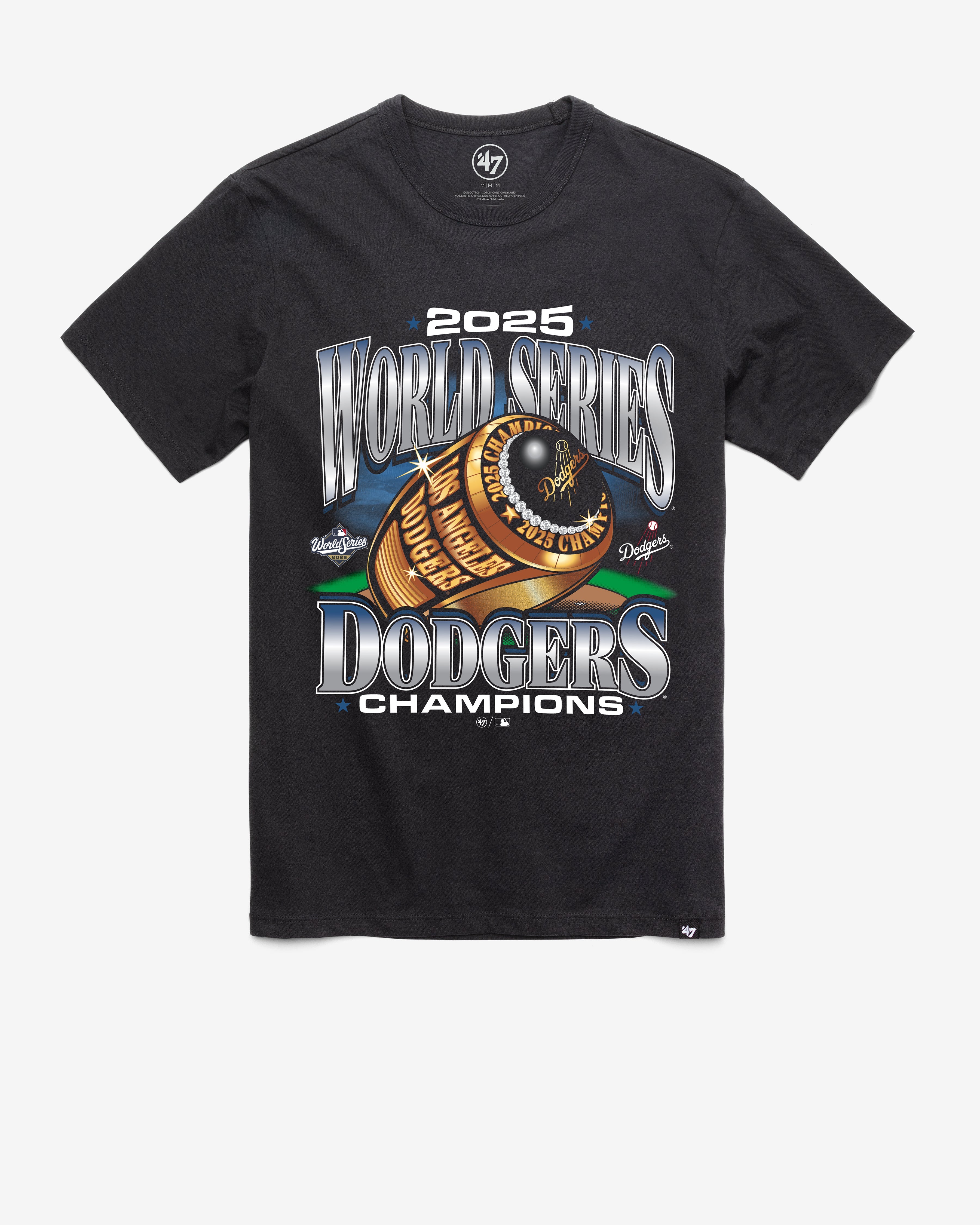 LOS ANGELES DODGERS 2025 WORLD SERIES CHAMPIONS '47 FRANKLIN TEE FLINT BLACK