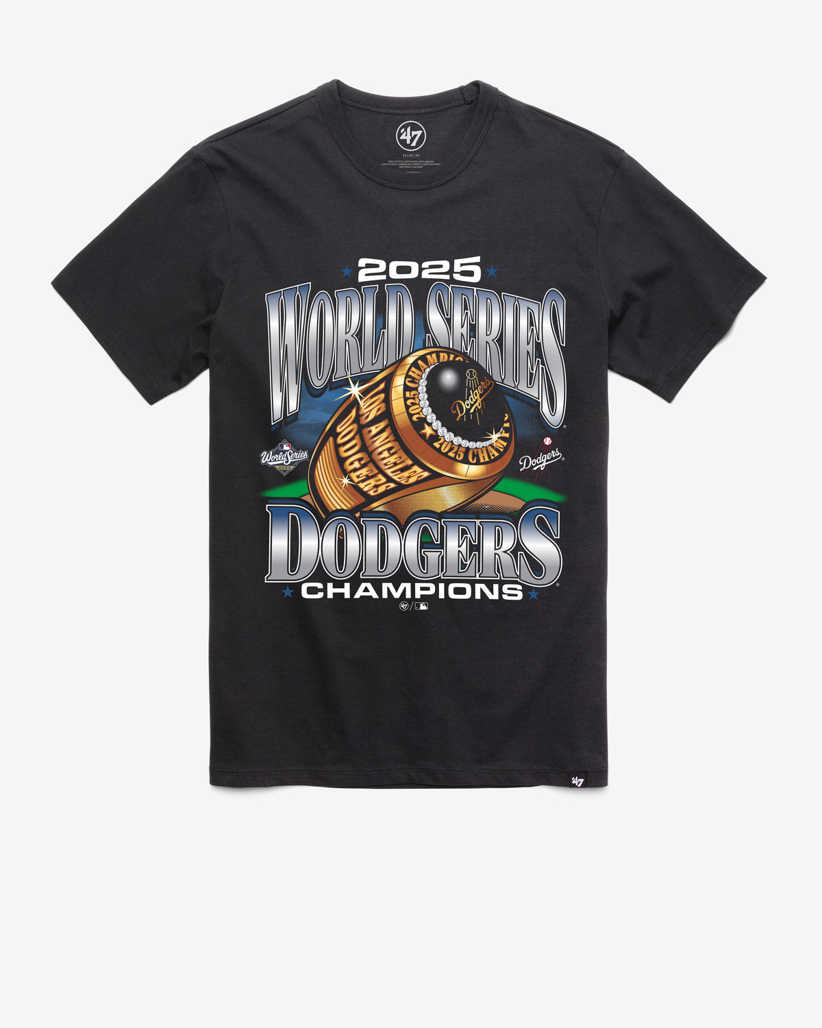 LOS ANGELES DODGERS 2025 WORLD SERIES CHAMPIONS '47 FRANKLIN TEE FLINT BLACK