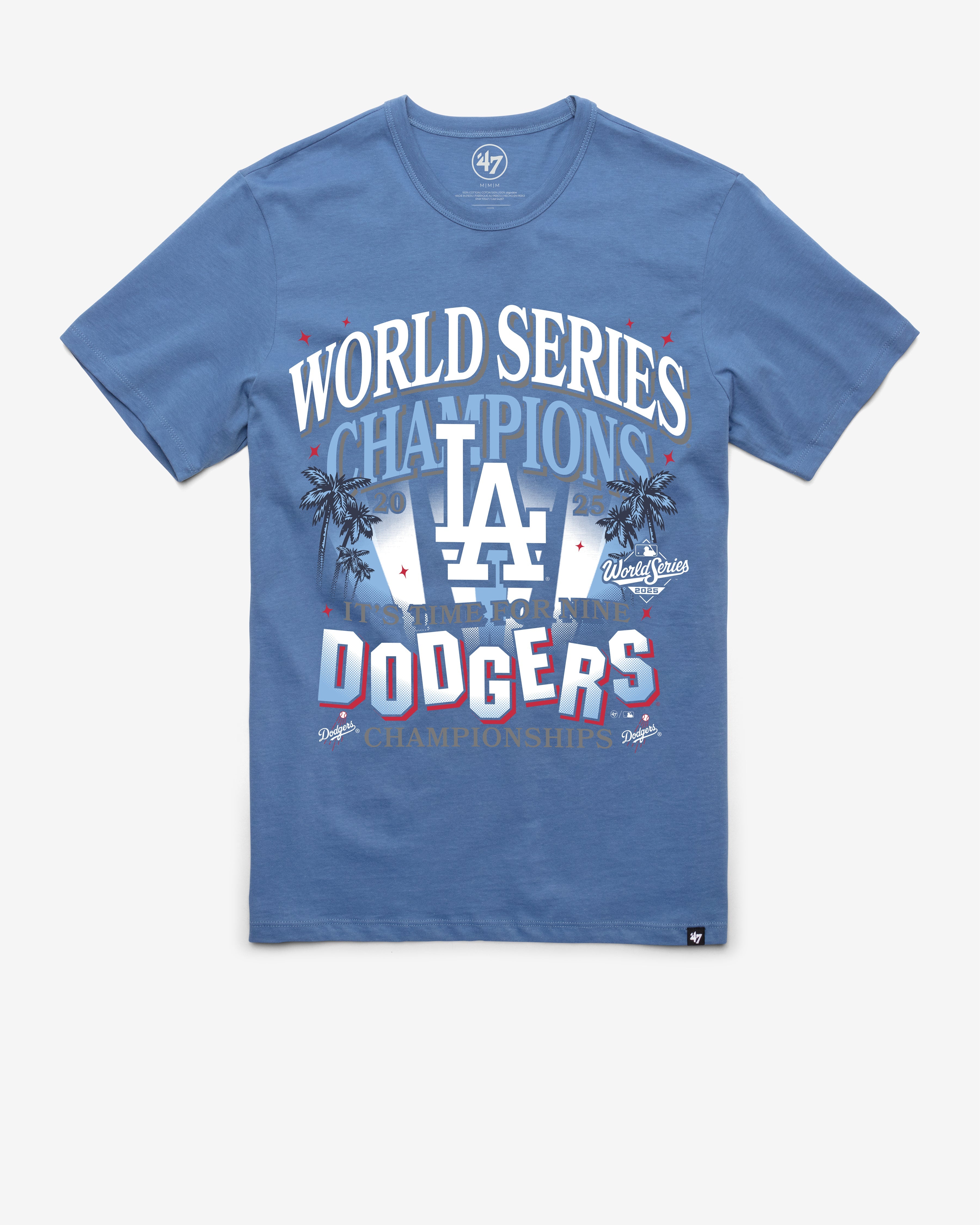 LOS ANGELES DODGERS 2025 WORLD SERIES CHAMPIONS '47 FRANKLIN TEE CADET BLUE