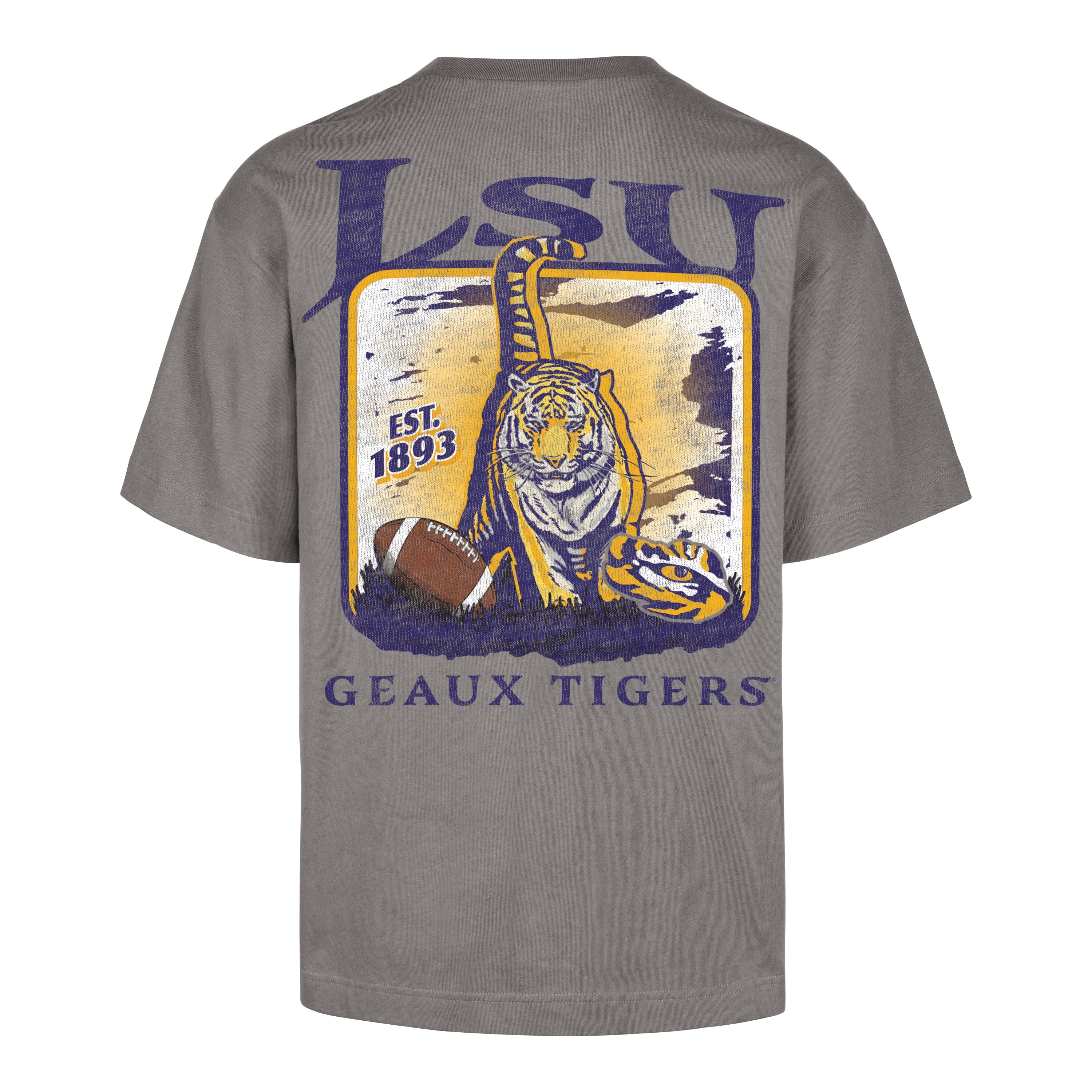 LOUISIANA STATE TIGERS LSU REGIONAL BACKER '47 FOUNDATION TEE WOLF GREY